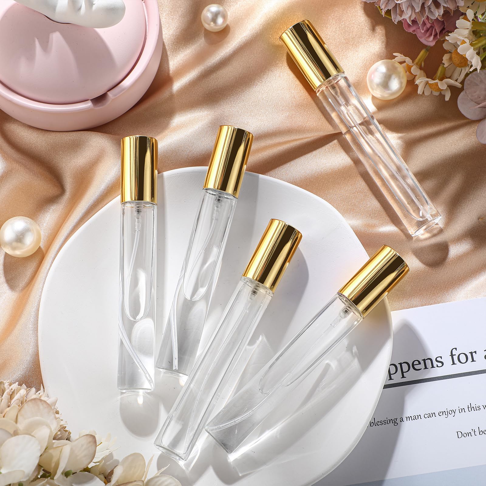 Yinder 25 Pcs 15 Ml Glass Refillable Perfume Bottles Bulk Travel Empty Perfume Atomizer Sprayers Portable Spray Bottles Mini Sam