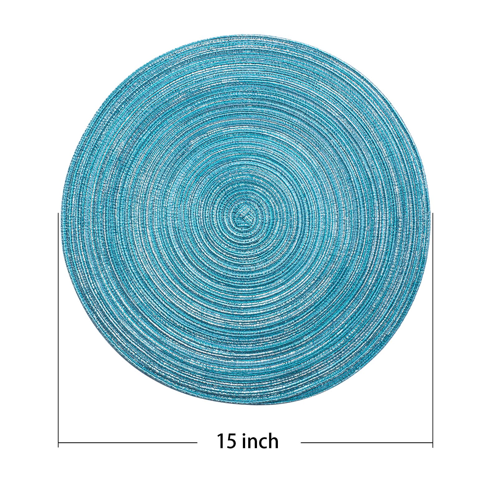 Ahhfsmei Round Placemats Set Of 6 Round Braided Place Mats 15 Inch Table Mats For Dining Tables Washable Heat Resistant Place Ma