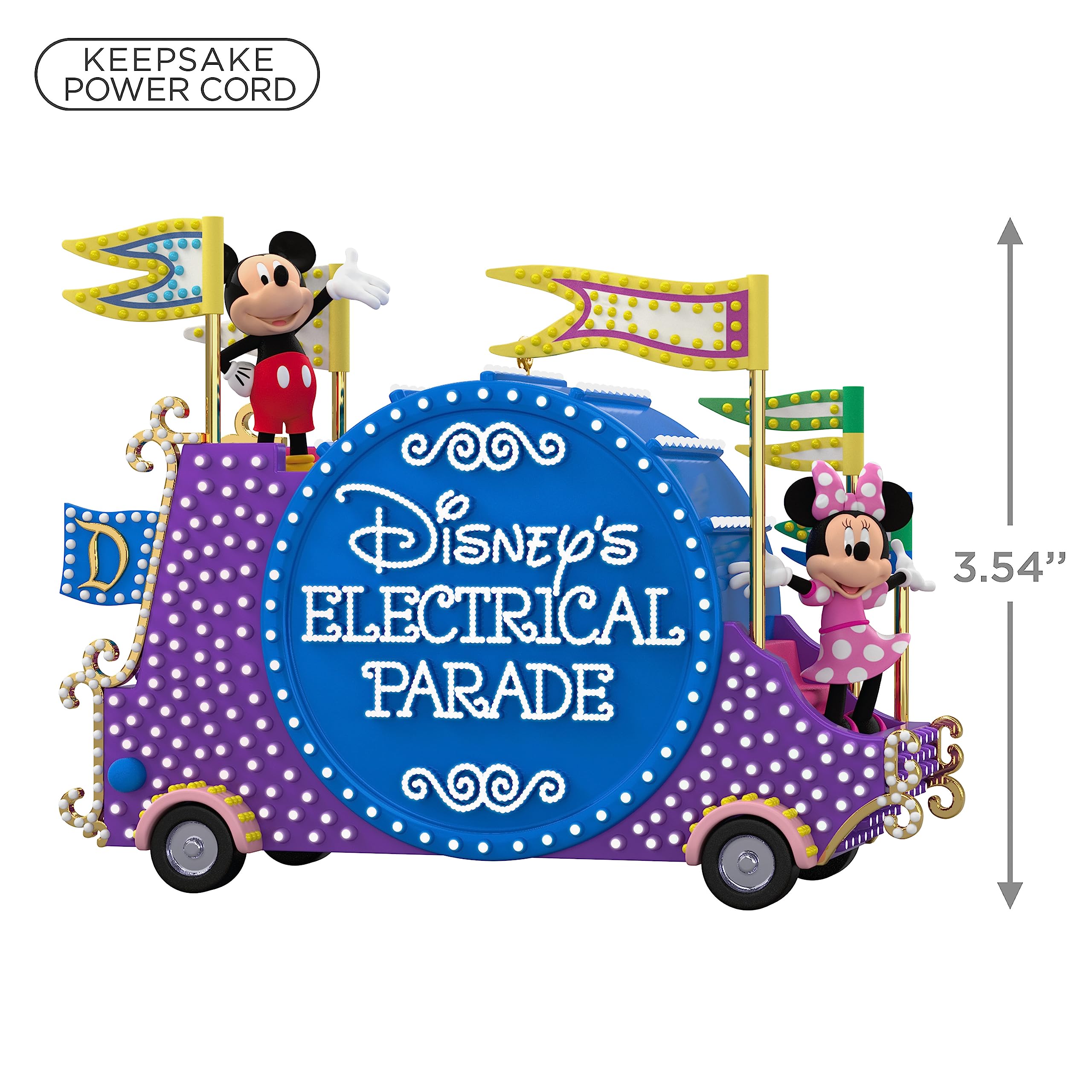 Hallmark Keepsake Christmas Ornament 2023, Disney Mickey Mouse Musical Light, Electrical Parade, Model 2999QXD6729, Plastic