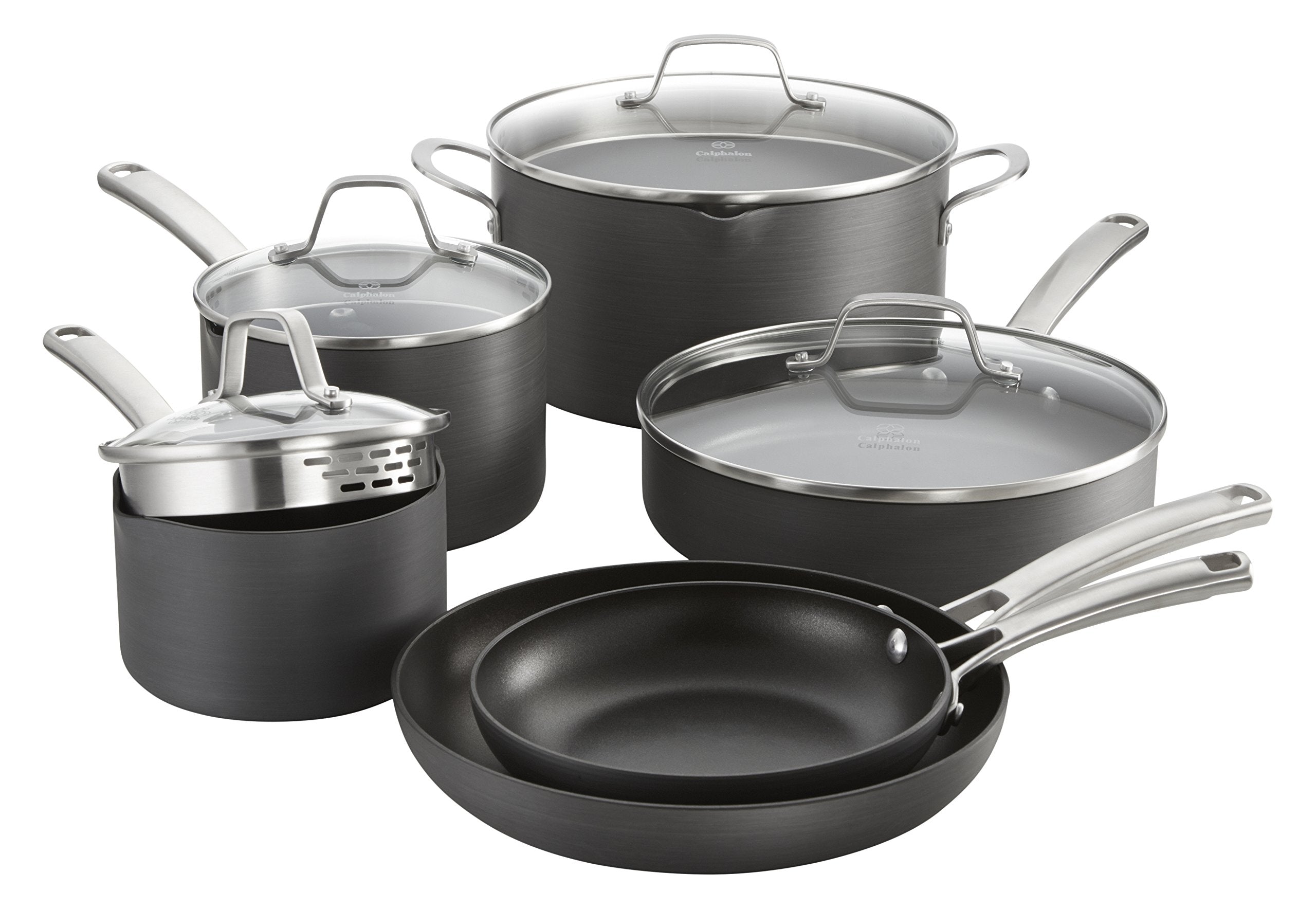 Calphalon Classic Nonstick Cookware Set, 10piece, Grey (1945597)