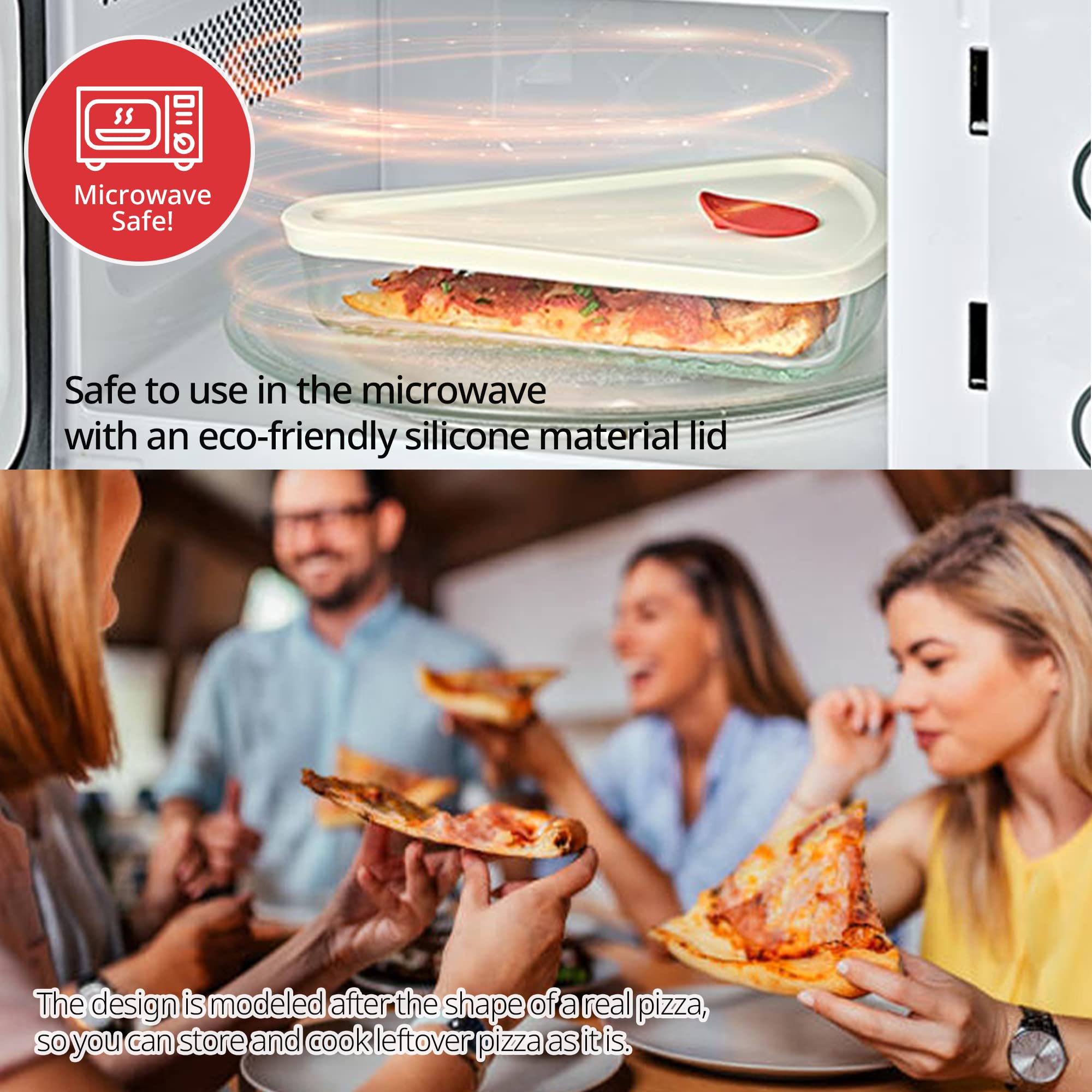 Reusable Pizza Slice Container Storage, Tray And Saver To Organize & Save Space With Bpa-Free Microwavable Heat & Shock Resistan
