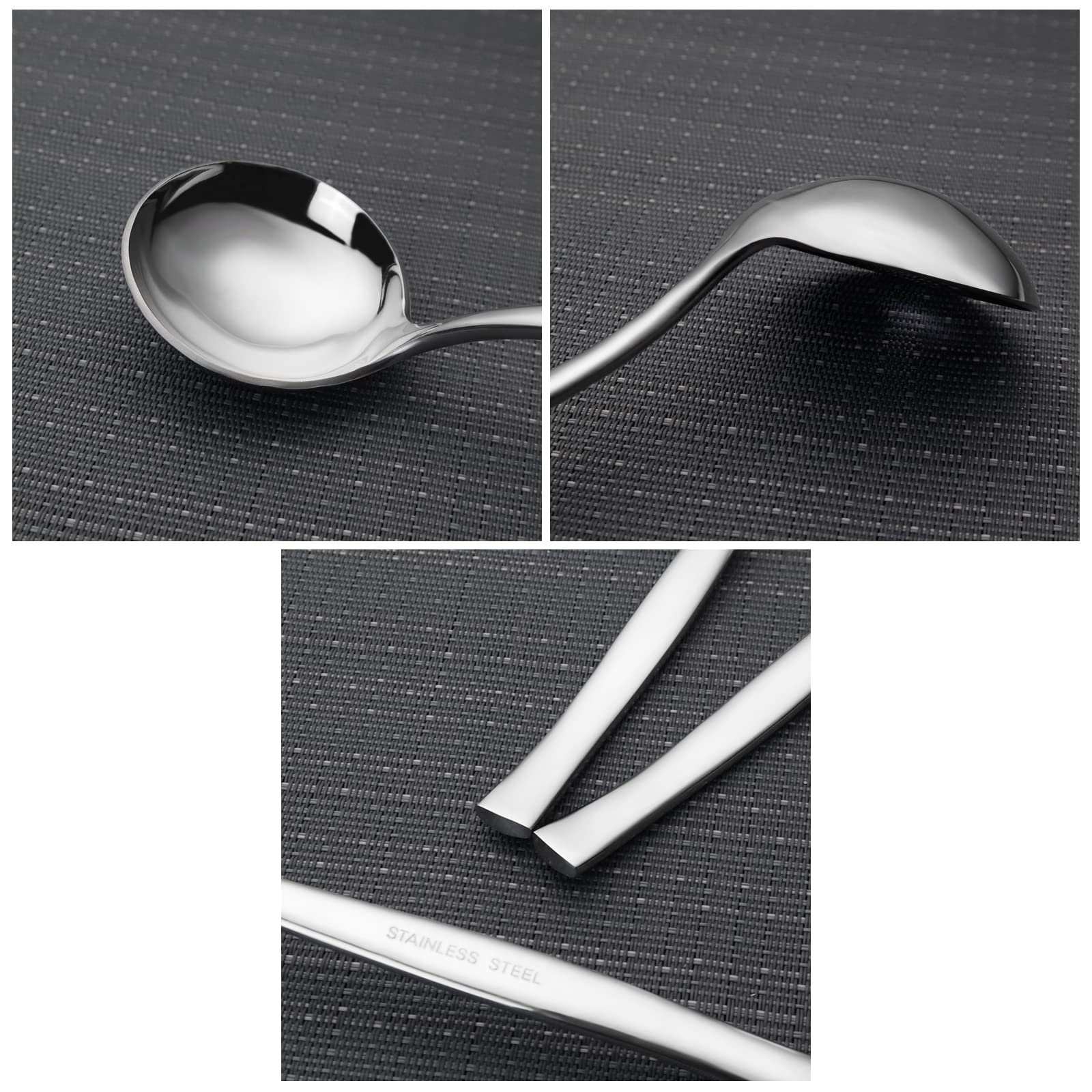 Yesdate 4-Piece Soup Ladle, Stainless Steel Gravy Soup Spoon