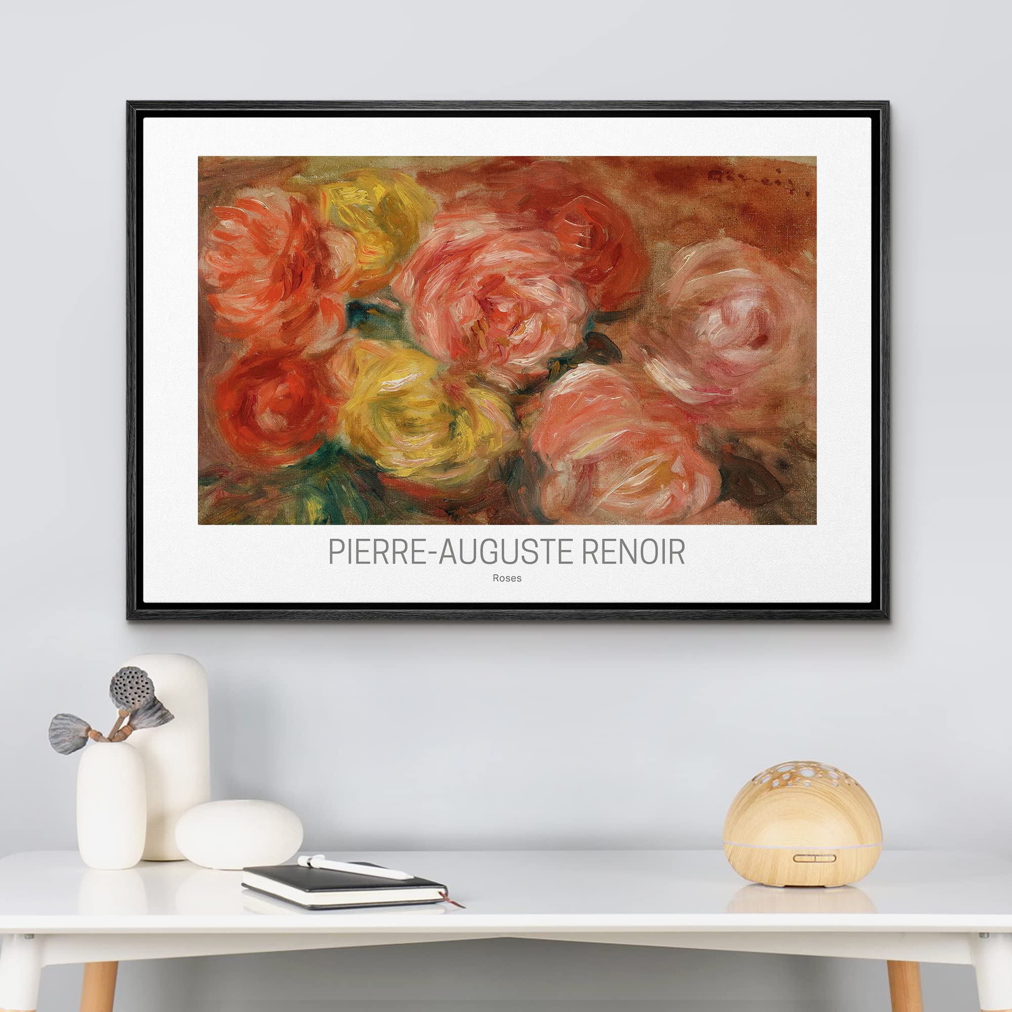 Wall26 Framed Canvas Print Wall Art Roses By Pierre-Auguste Renoir Historic Cultural Illustrations Fine Art Traditional Colorful