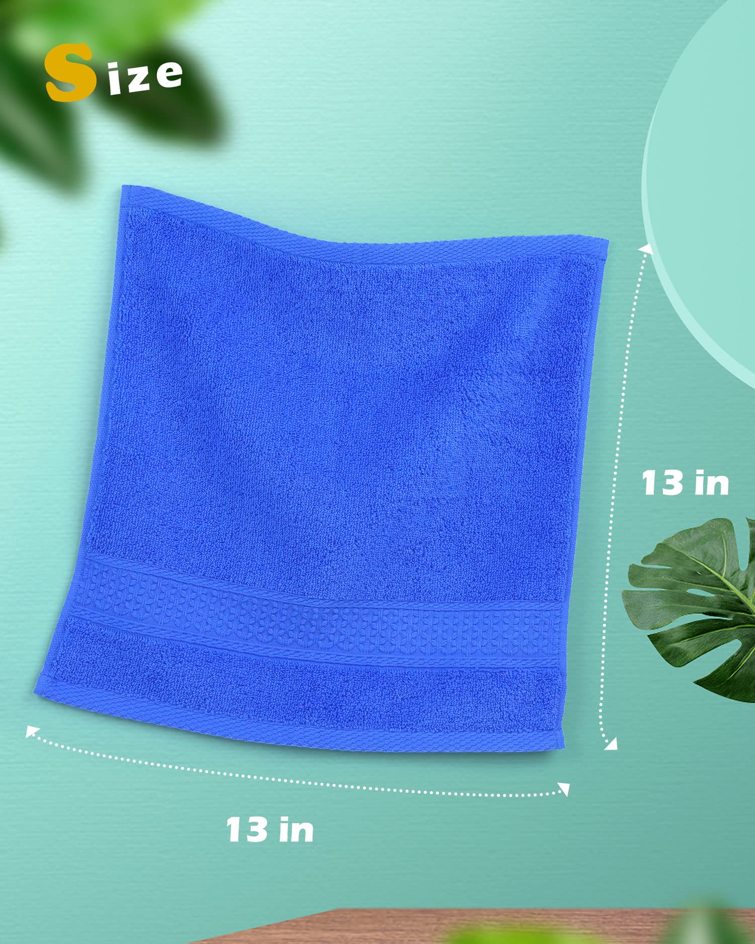 Cleanbear Wash Cloths For Your Body 24-Pack Washcloths Soft Cotton Face Cloths, Large Shower Wash Cloth Set (8 Colors 13    X 13