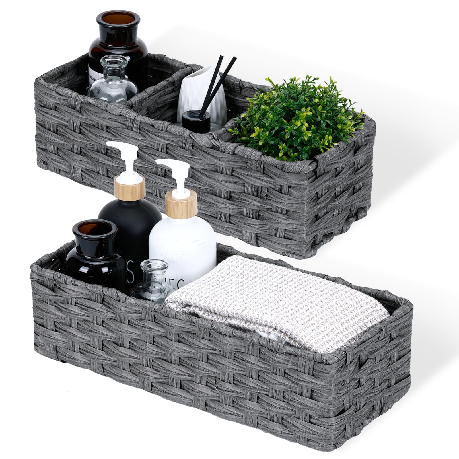 Dullemelo Toilet Paper Basket For Organizing, Small Bathroom Baskets For Storage, Waterproof Toilet Paper Basket For Back Of Toi