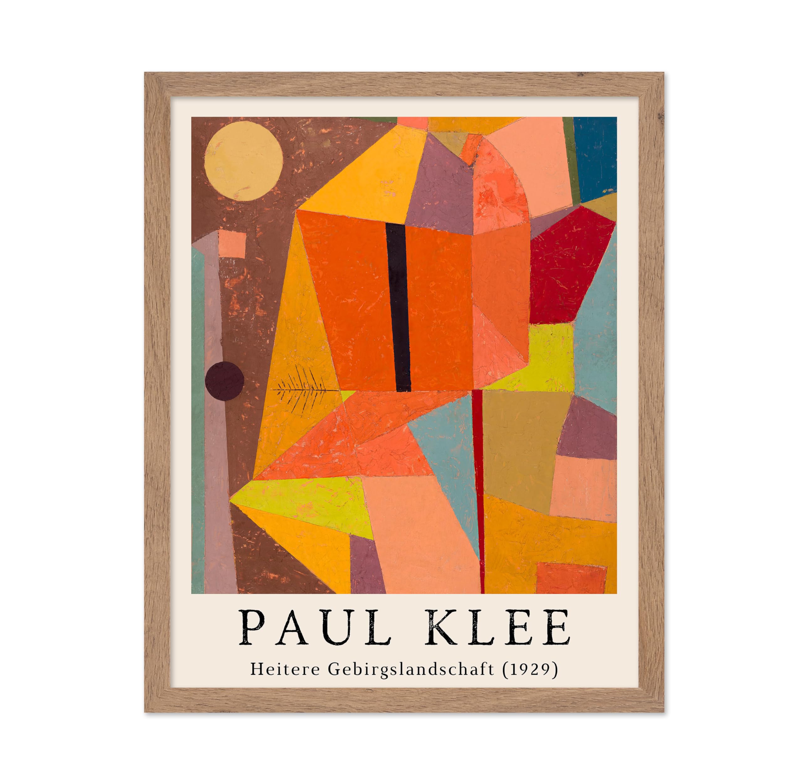 Poster Master Vintage Paul Klee Poster - Retro Joyful Mountain Landscape Painting Print - Cubism Art - Minimal Gift for Men, Wom
