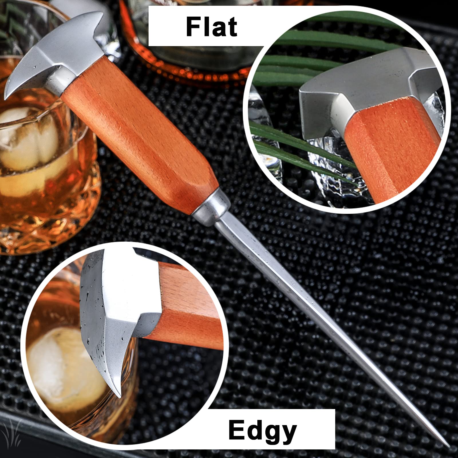 Ice Pick - 9 Inch Stainless Steel Ice Crusher And Ice Tong For Breaking Ice Japanese Style Ice Chipper Ideal For Bars And Home S