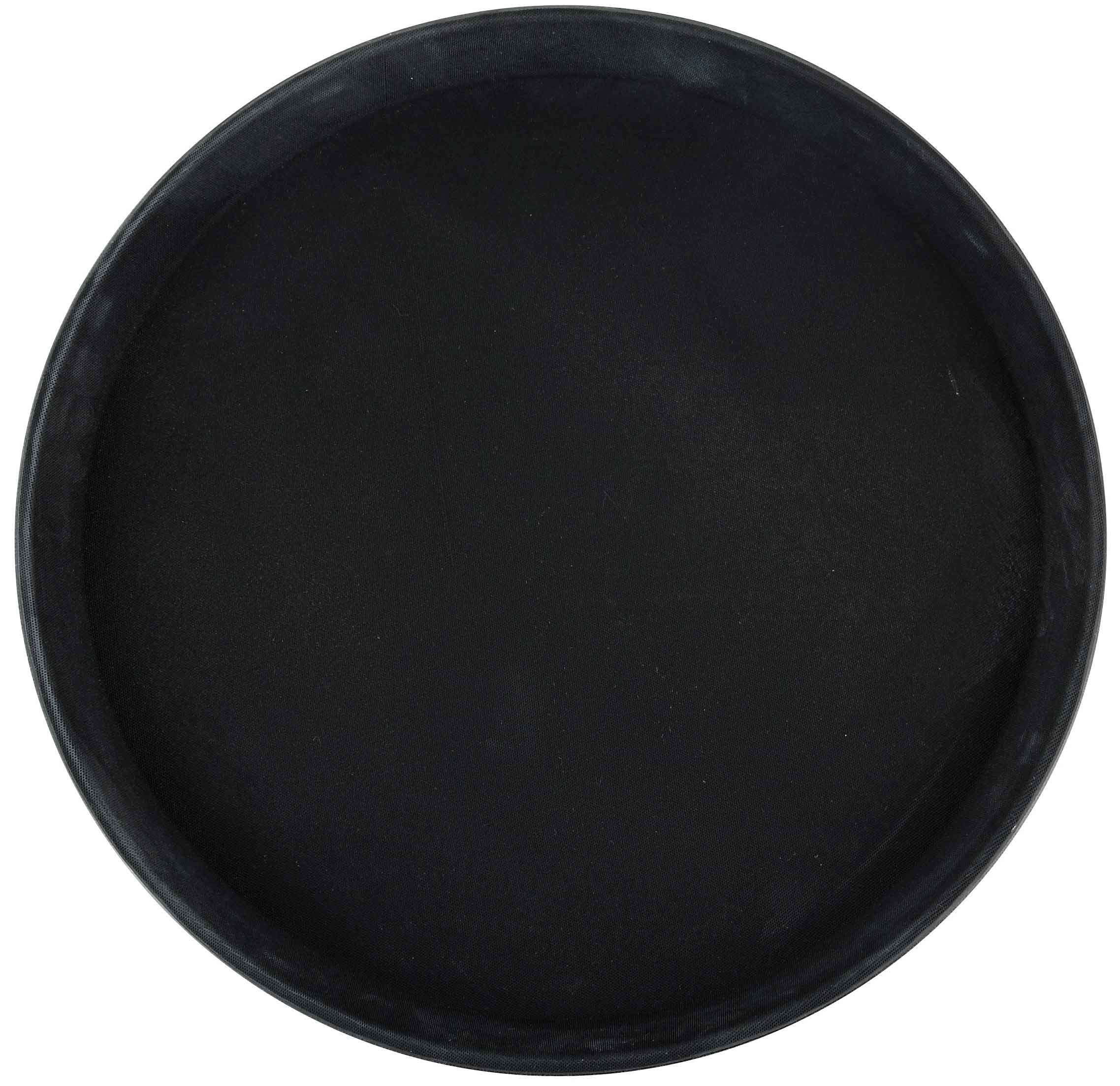 Winco TFG-14K Round Fiberglass Tray with Non-Slip Surface, 14-Inch, Black