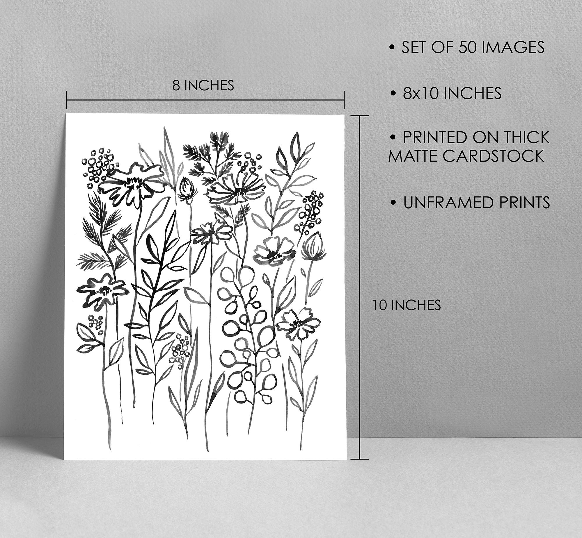 Black White Wall Collage Kit Aesthetic Pictures 50 Set 8X10 Inches, City Chic Wall Decor For Teen Girls, Wall Art Prints, Colleg