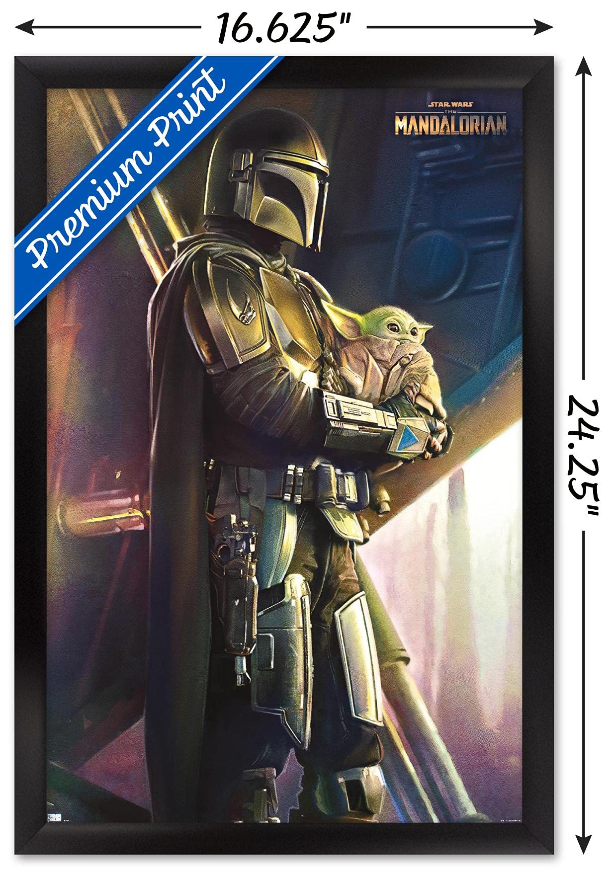Trends International Star Wars: The Mandalorian - Held Wall Poster, 14.725'' X 22.375'', Black Framed Version