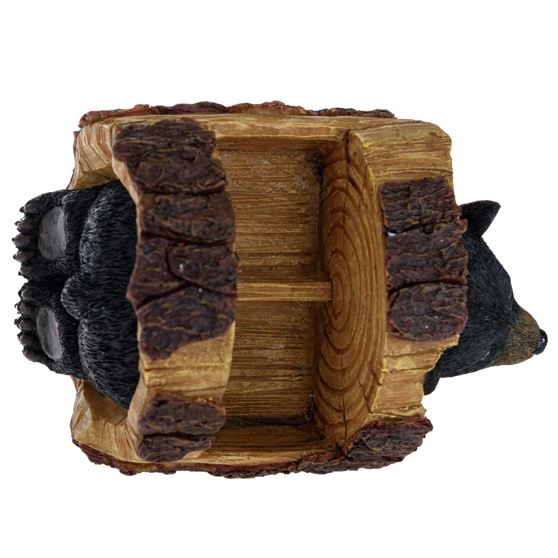 Black Bear Salt And Pepper Shakers - Blackbear In A Log Spices And Seasonings Set Table Decor - Glass Salt And Pepper Shakers Ru