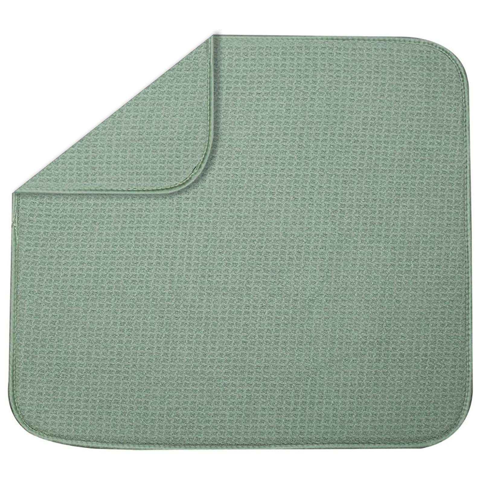 Dish Mat Absorbent, Reversible, Microfiber,Dish Drying Mat For Kitchen,Machine Washable Farmhouse Dishes Drainer For Countertop