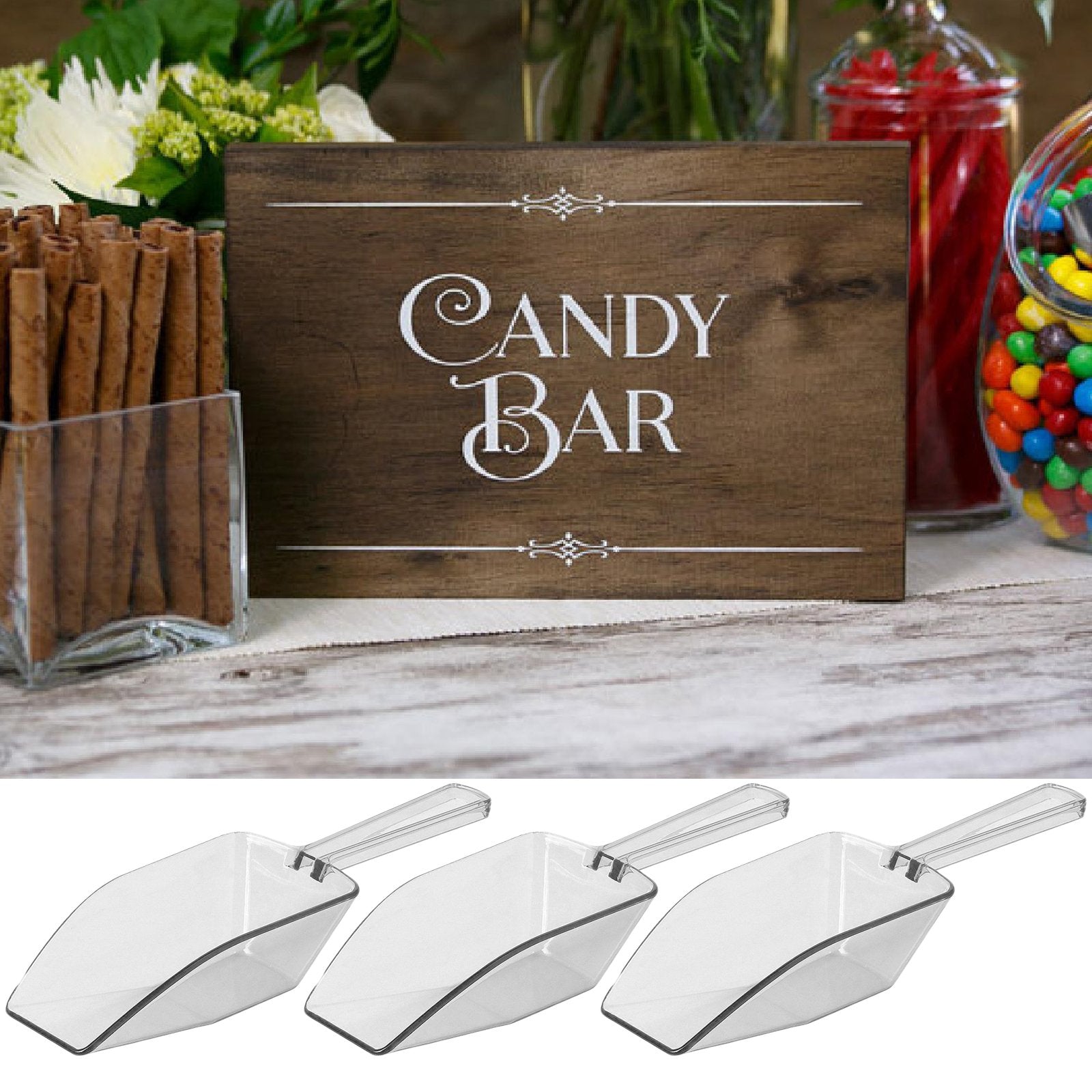 Clear Mini Plastic Acrylic Scoops 12 Pcs | 5.5    Kitchen Scoop | Wedding Desserts | Candy Buffet, Ice Cream, Protein Powders, C