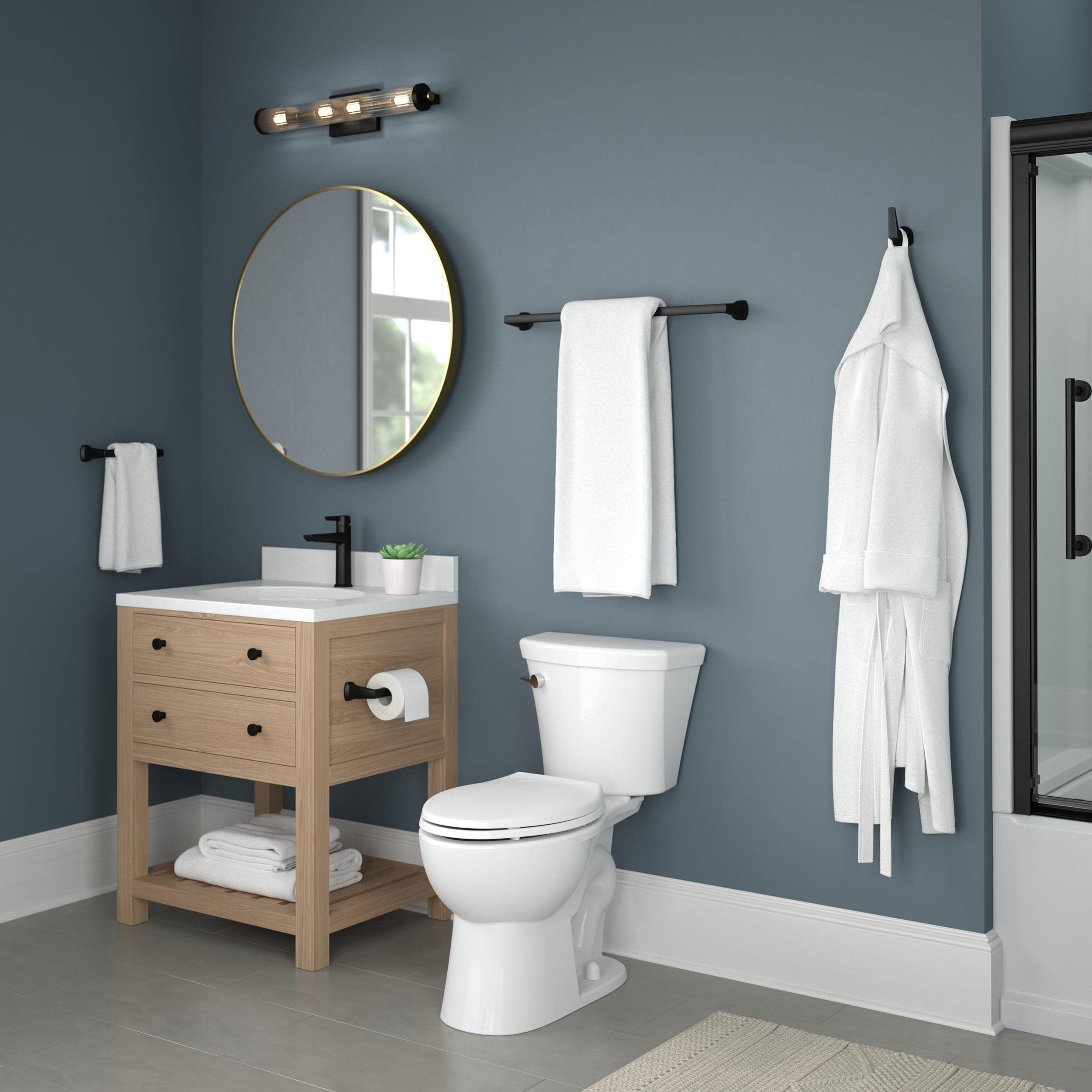 Delta Faucet Rubber Limited 772500-Bl Galeon Wall Mount Pivot Arm Toilet Paper Holder Bath Hardware Accessory In Matte Black