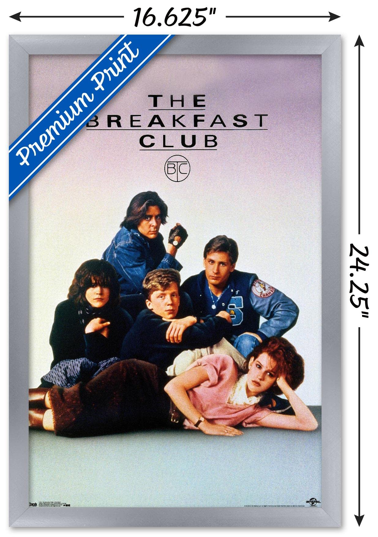 Trends International The Breakfast Club - One Sheet Wall Poster, 14.725'' X 22.375'', Silver Framed Version