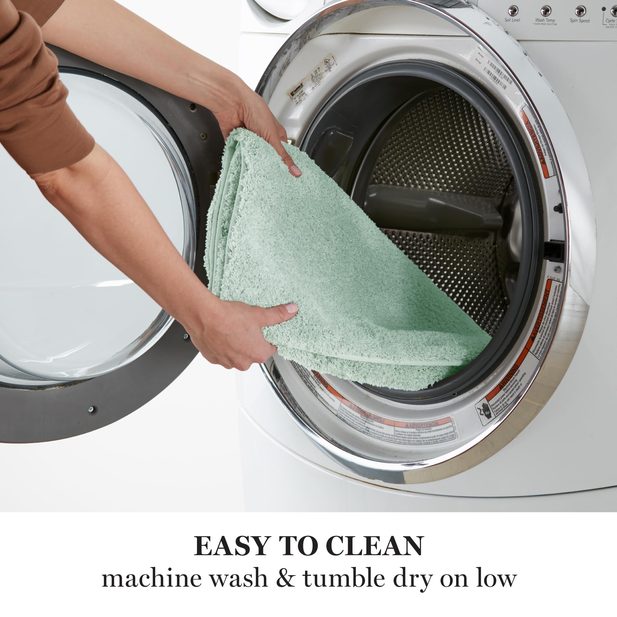 Martha Stewart Drylon Microfiber Bath Rug - 1 Piece, Ultra Soft Plush, Non-Slip, Thick, Washable Bathroom Rugs, Home Decor Acces