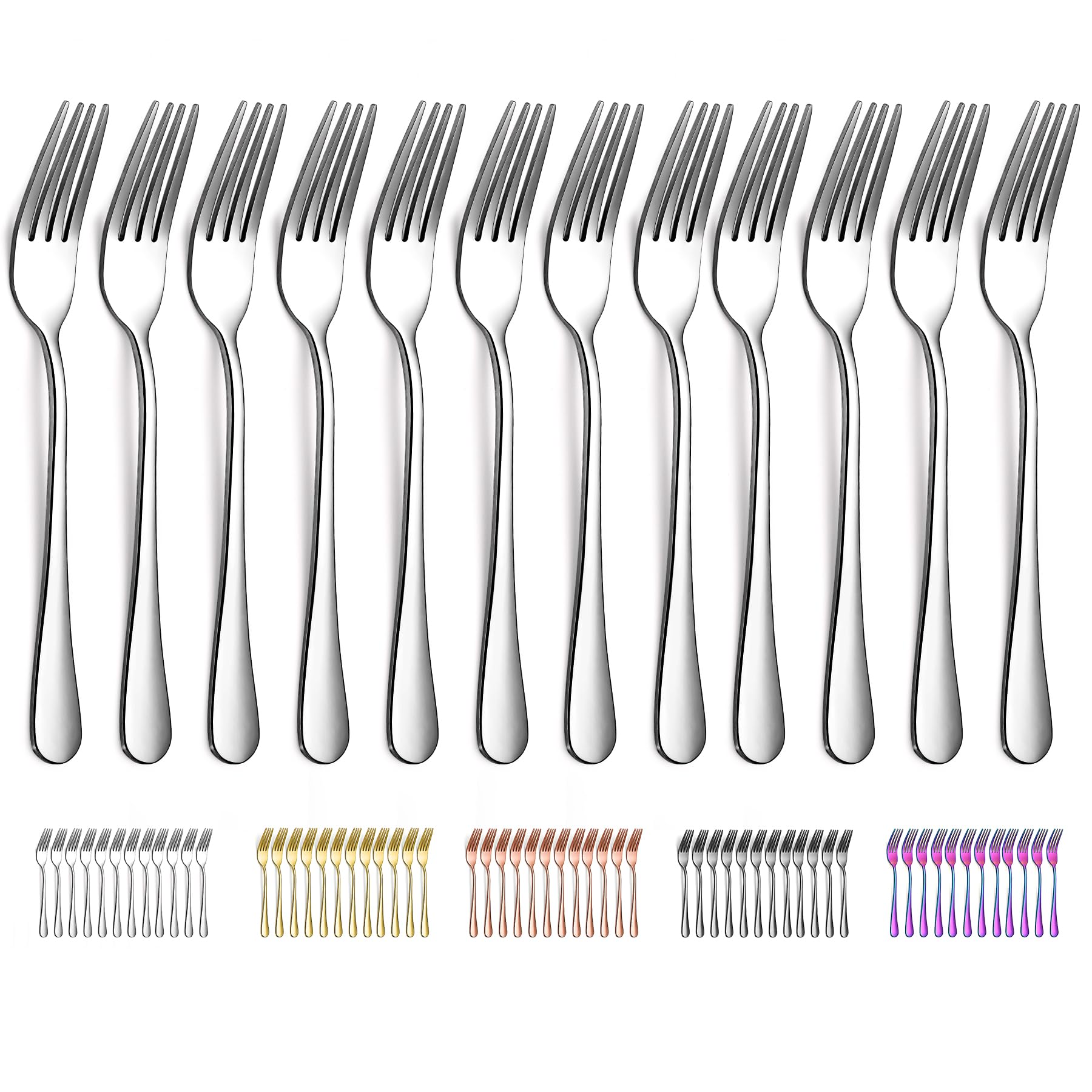 Evanda Dinner Fork 12 Pieces, Stainless Steel 8.07Inch Forks, Cake Forks, Table Forks,Dessert Forks, Easy To Clean, Dishwasher S