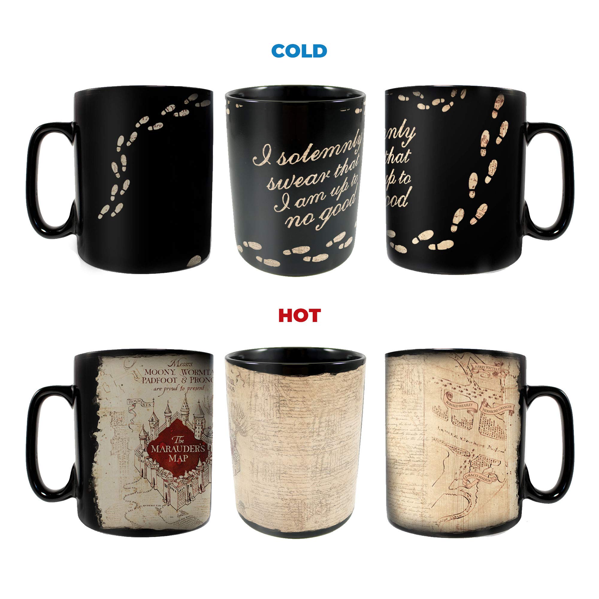 Morphing Mugs Harry Potter - Celestial Hogwarts Houses - Hufflepuff - Sorting Hat - 16 Oz Large Ceramic Heat Sensitive Clue Mug