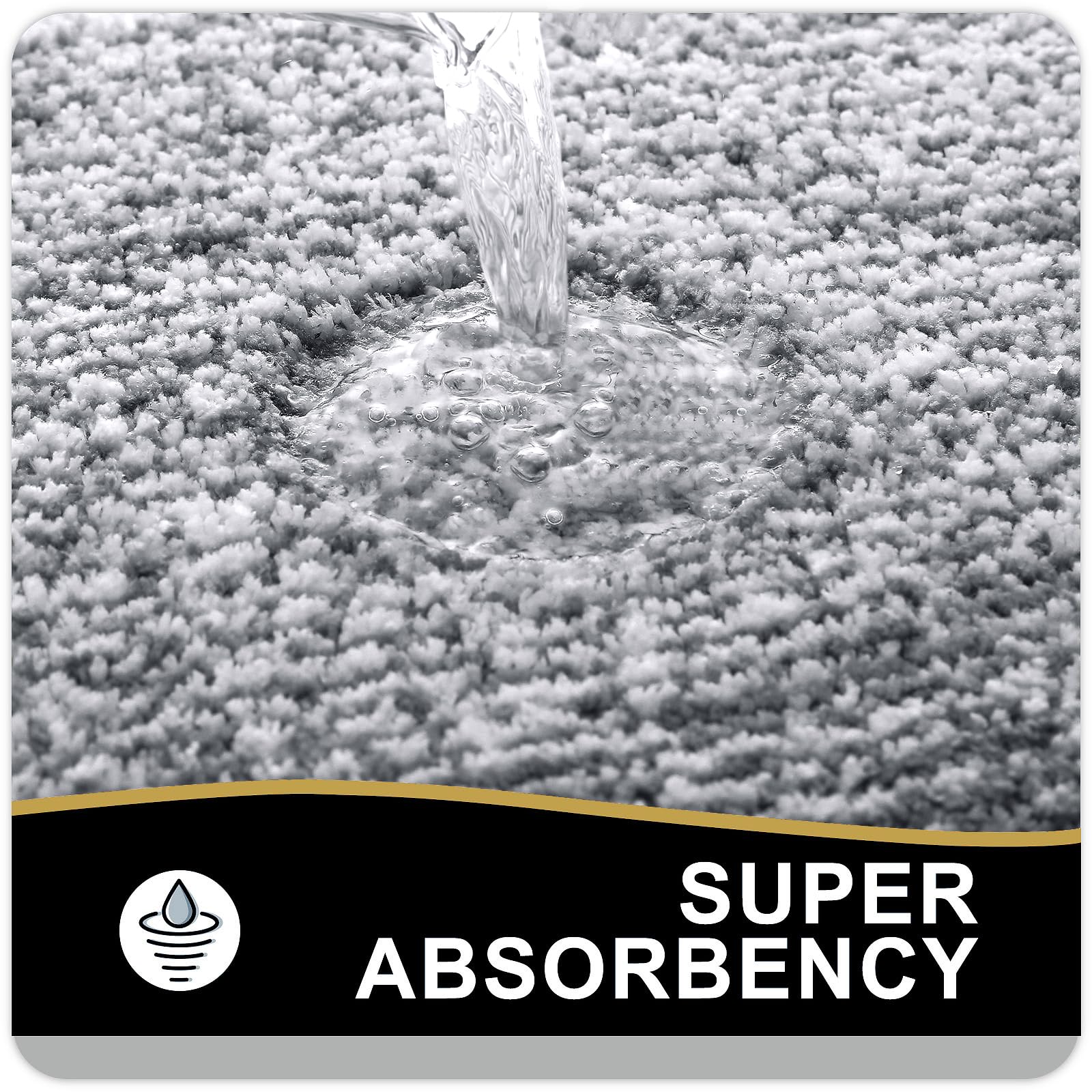 OLANLY Bathroom Rugs 24x16  Extra Soft and Absorbent Microfiber Bath Mat  Non-Slip  Machine Washable  Quick Dry Bath Carpet  Suitable for Bathroom Floor  Tub  Shower (Dark Grey and White)