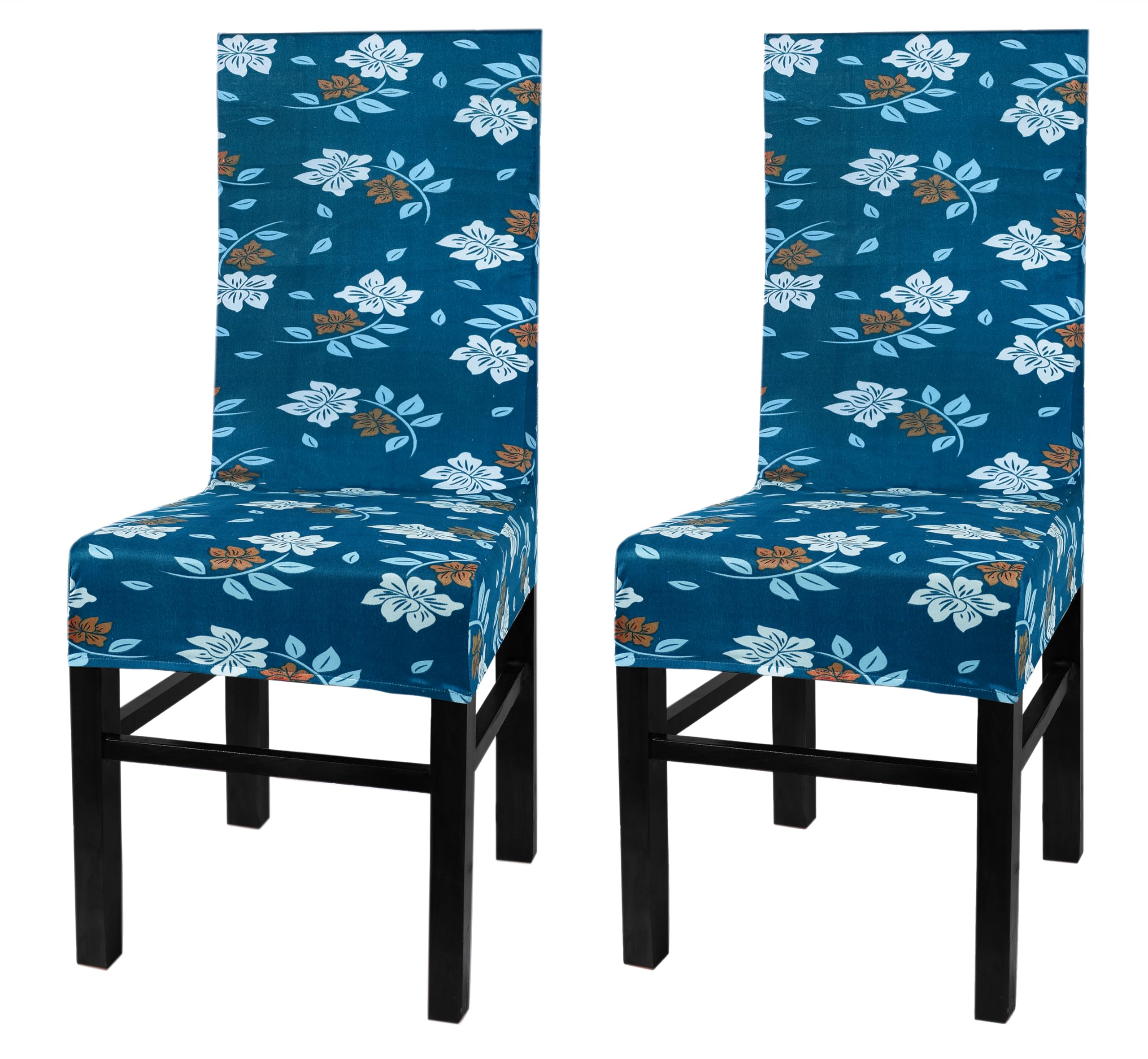 Yellow Weaves Elastic Stretchable Dining Chair Cover, Removable Washable Elastic Floral Printed Dining Chair Covers (Set Of 2, T