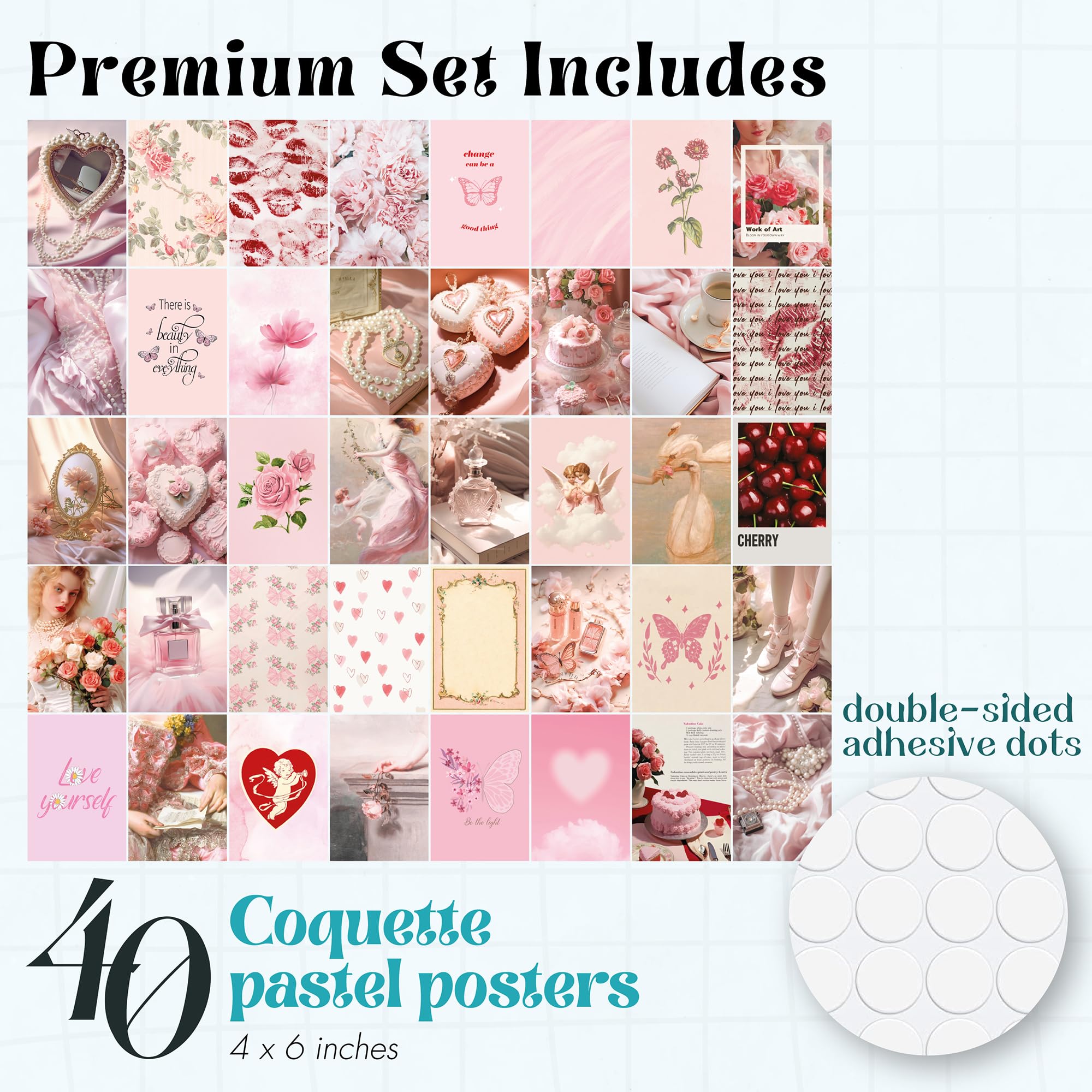 97 Decor Coquette Room Decor - Coquette Wall Collage Kit  Coquette Aesthetic Room Decor  Pink Vintage Coquette Decor  Coquette Wall Art Prints  Coquette Posters for Girl Bedroom Decorations (4x6)
