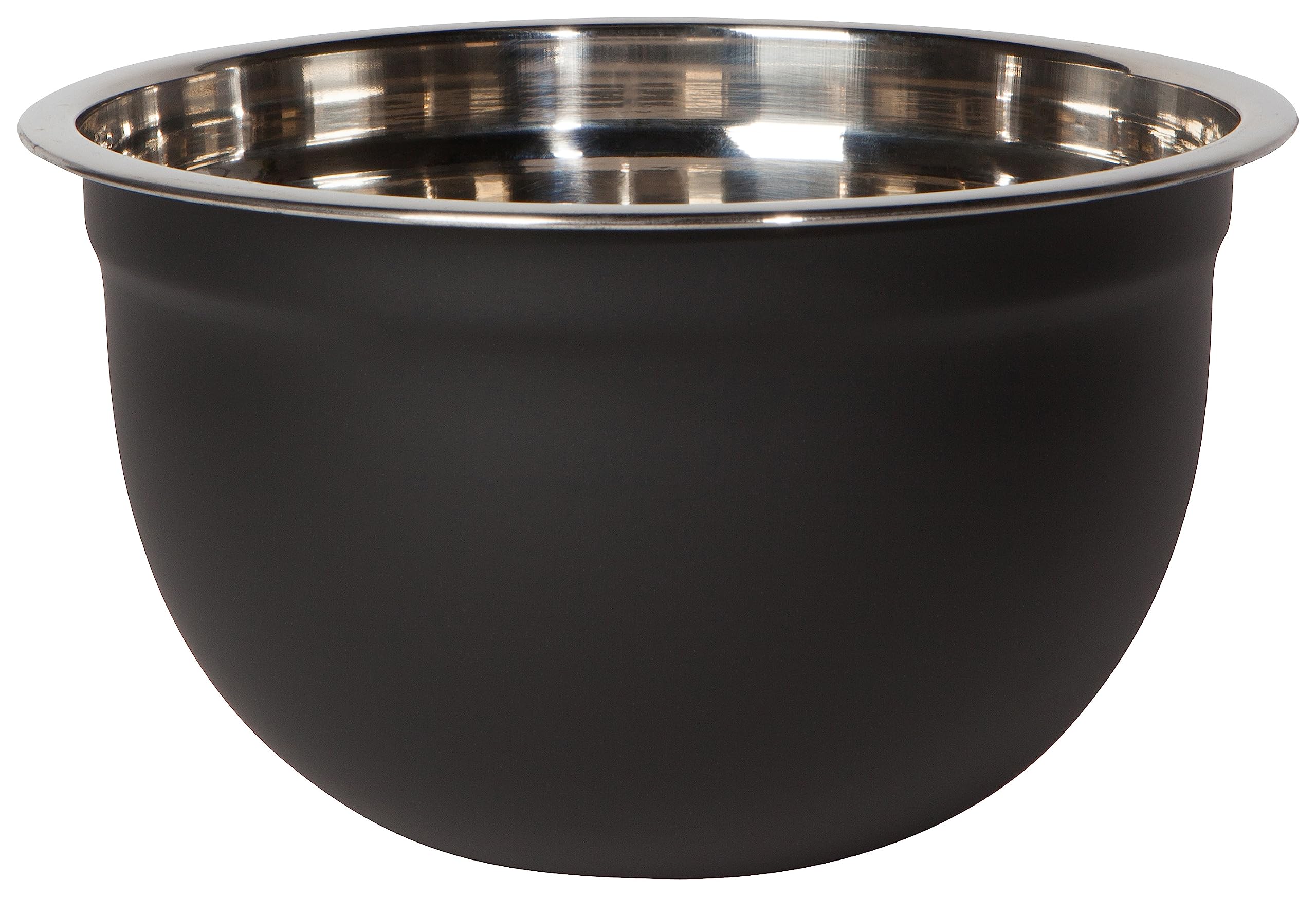 Now Designs Matte Coated Steel Mixing Bowls, Black, 5 Qt, 3 Qt, 1.5Qt, D7Xh3.57 / D9Xh4.75 / D10.25Xh5In, Set Of 3