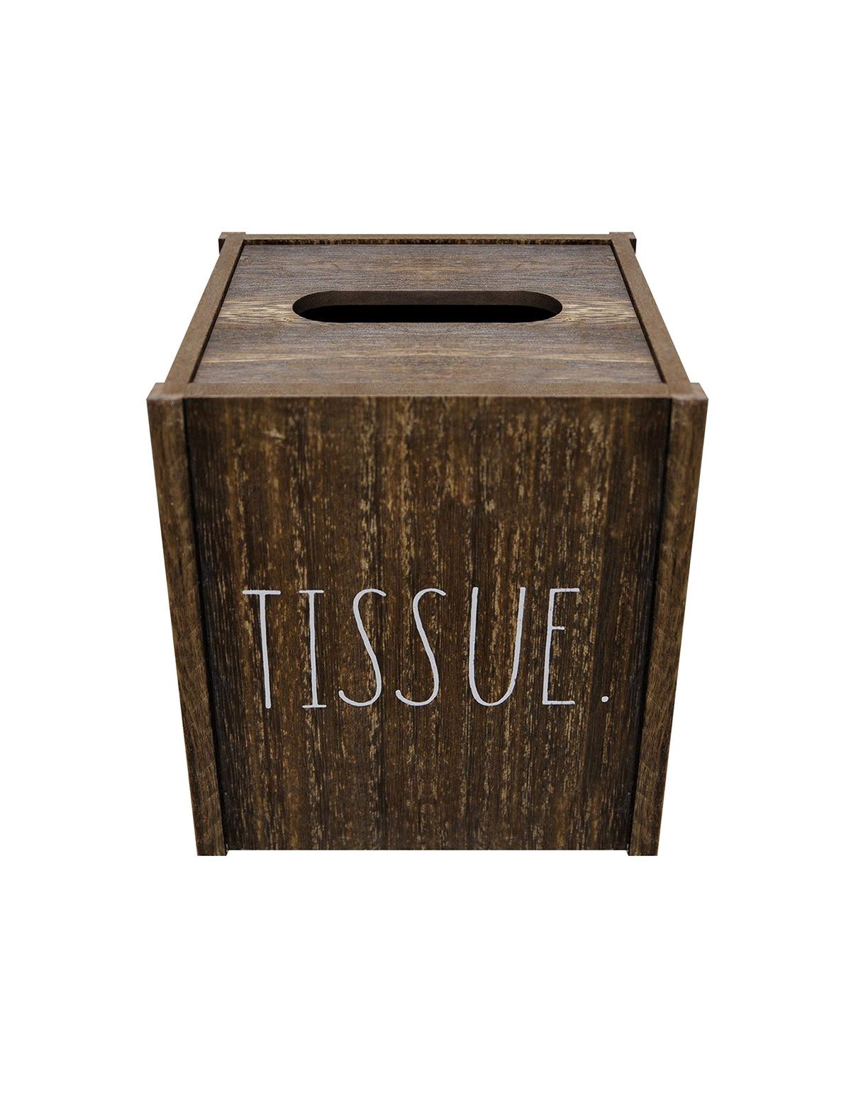 Rae Dunn Tissue Box Cover - Home And Bathroom Decor Accessories - Dark Brown Wood Tissues Cube Dispenser For Countertop, Desk, D