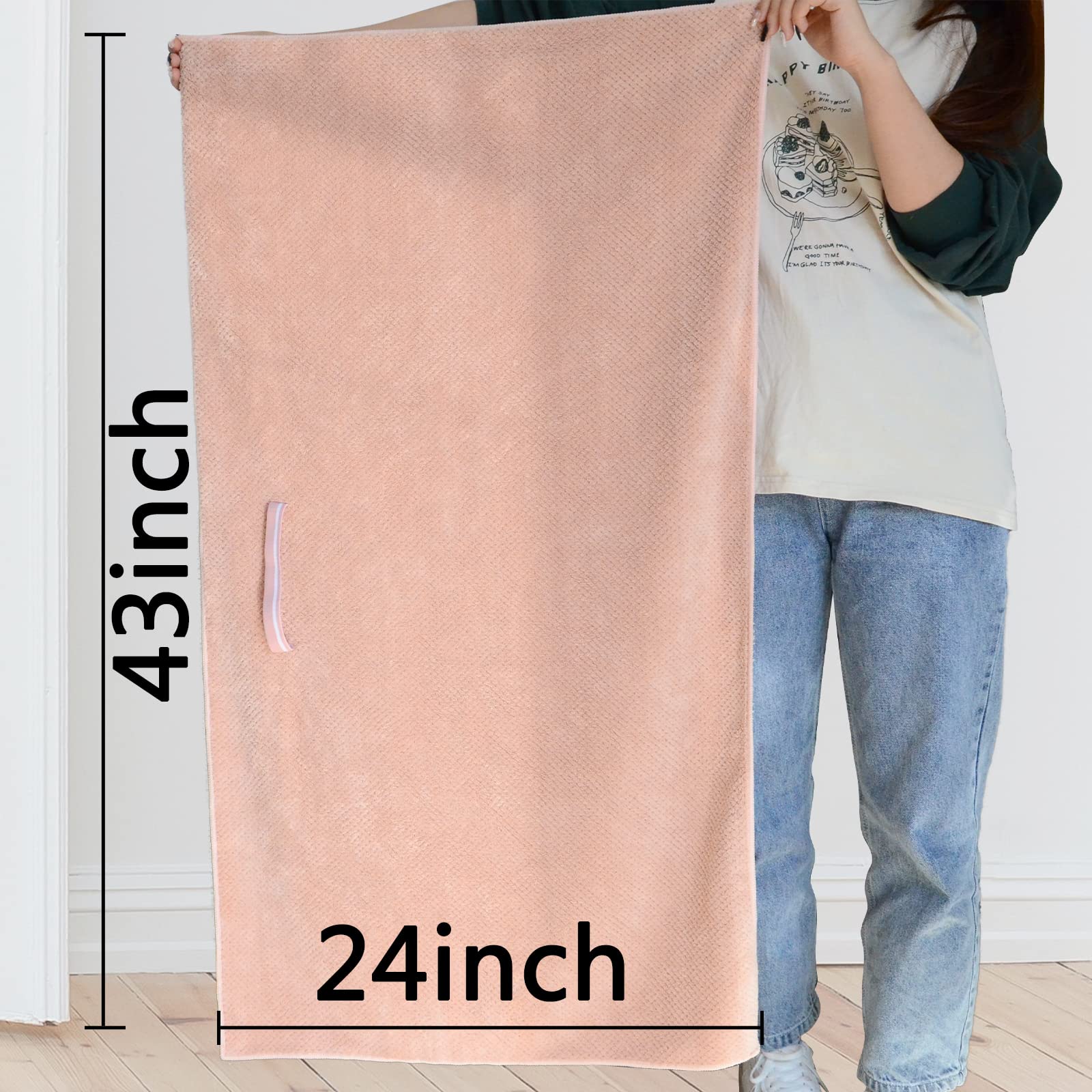 Chloven 2 Pack Extra Large Microfiber Hair Towel Wrap for Women,43 inch X 24 inch Anti Frizz Hair Drying Towel with Elastic Stra