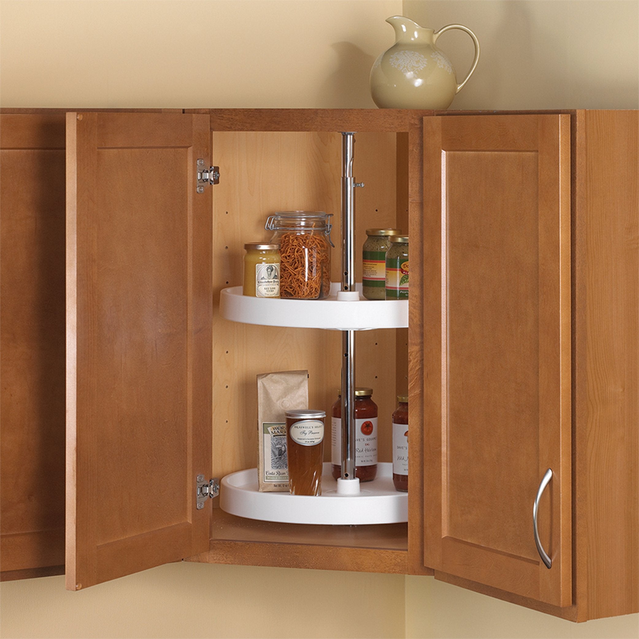 Knape & Vogt Pfn20St-W 31.5 By 20 By 20 Full-Round Polymer Lazy Susan Cabinet Organizer,White