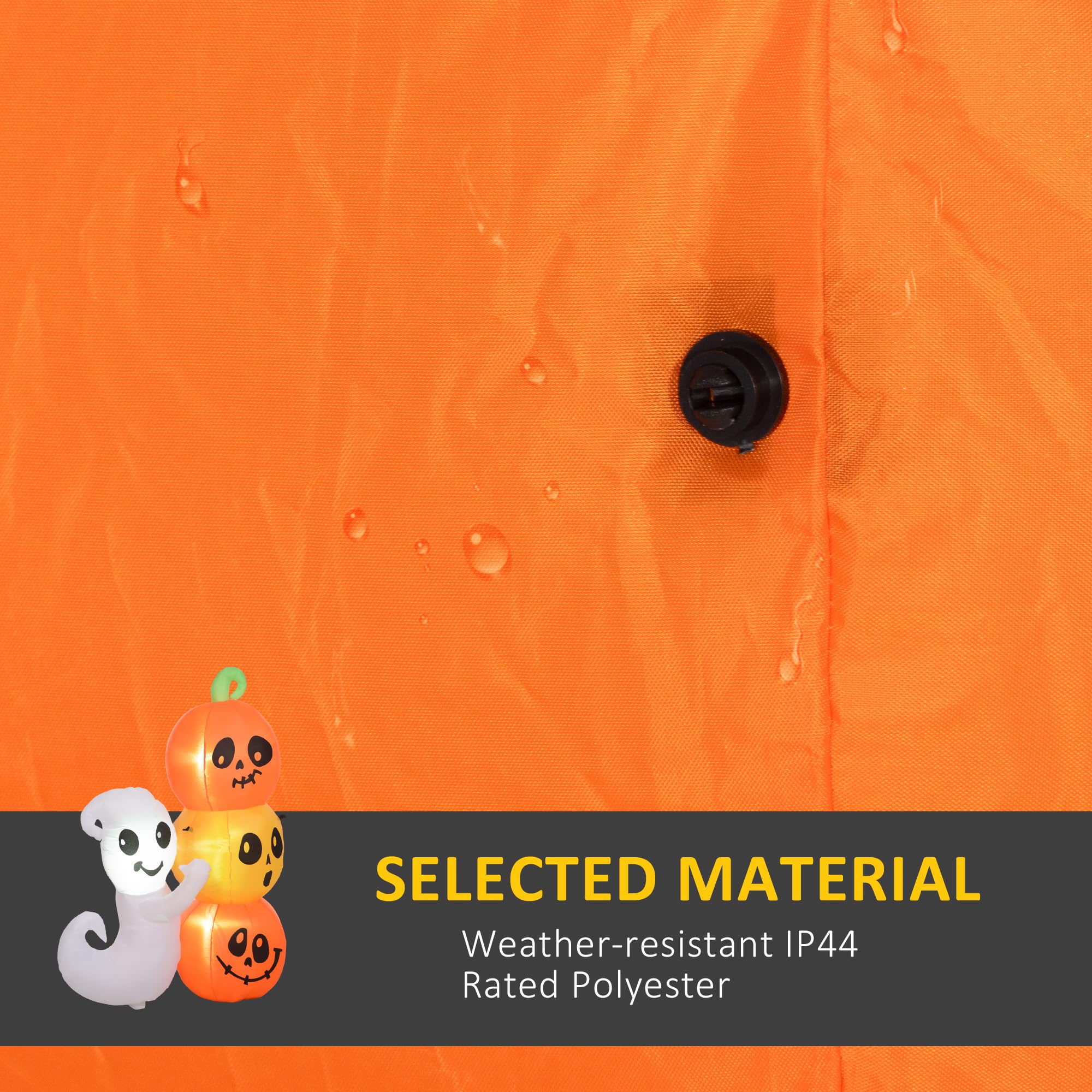 HOMCOM 5ft Inflatable Halloween Decoration Ghost and Pumpkin, Blow Up Outdoor LED Yard Display, Waterproof