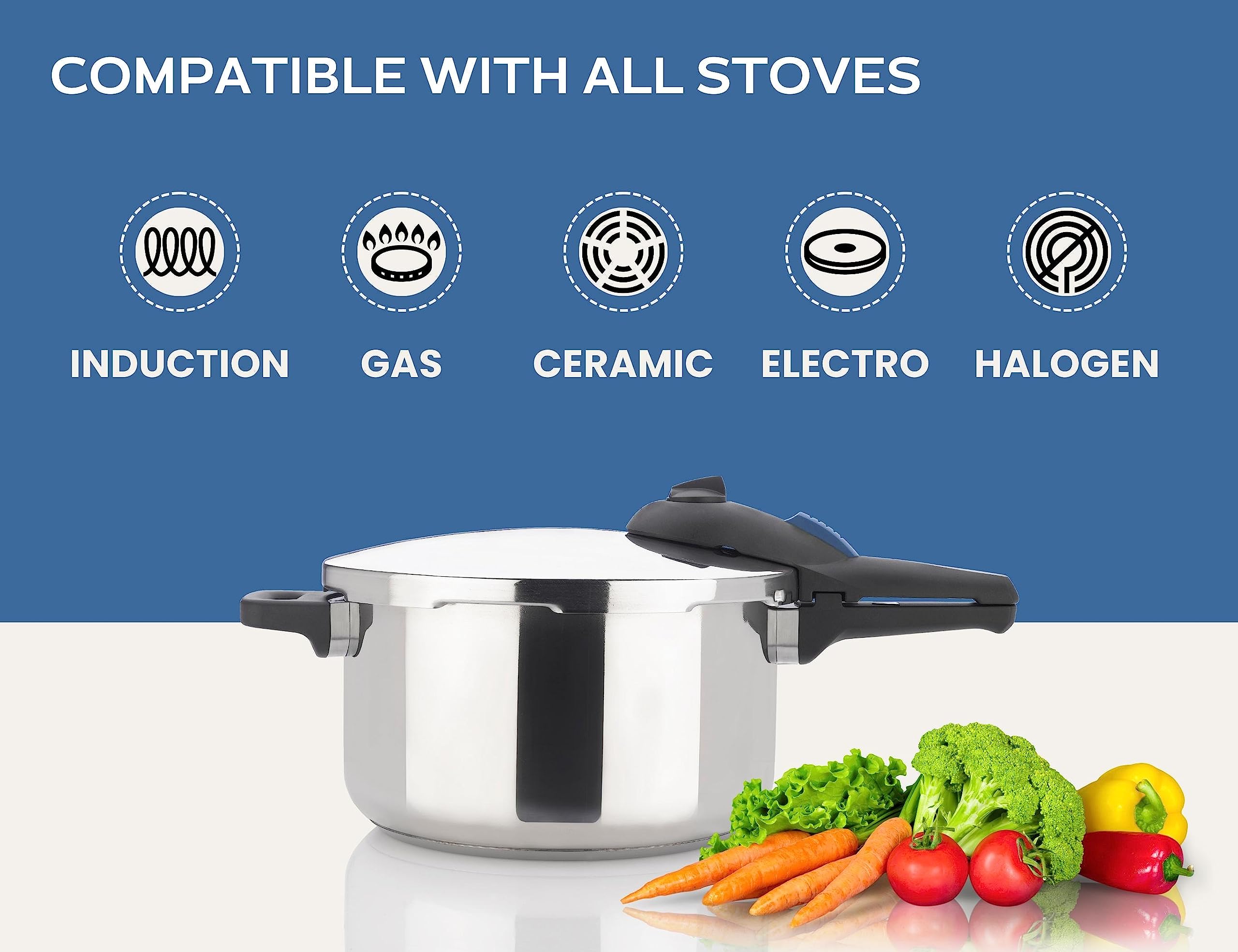 ZAVOR ZPot 4.2 Quart Pressure Cooker, 15-PSI, Polished Stainless Steel, Model ZCWSP01