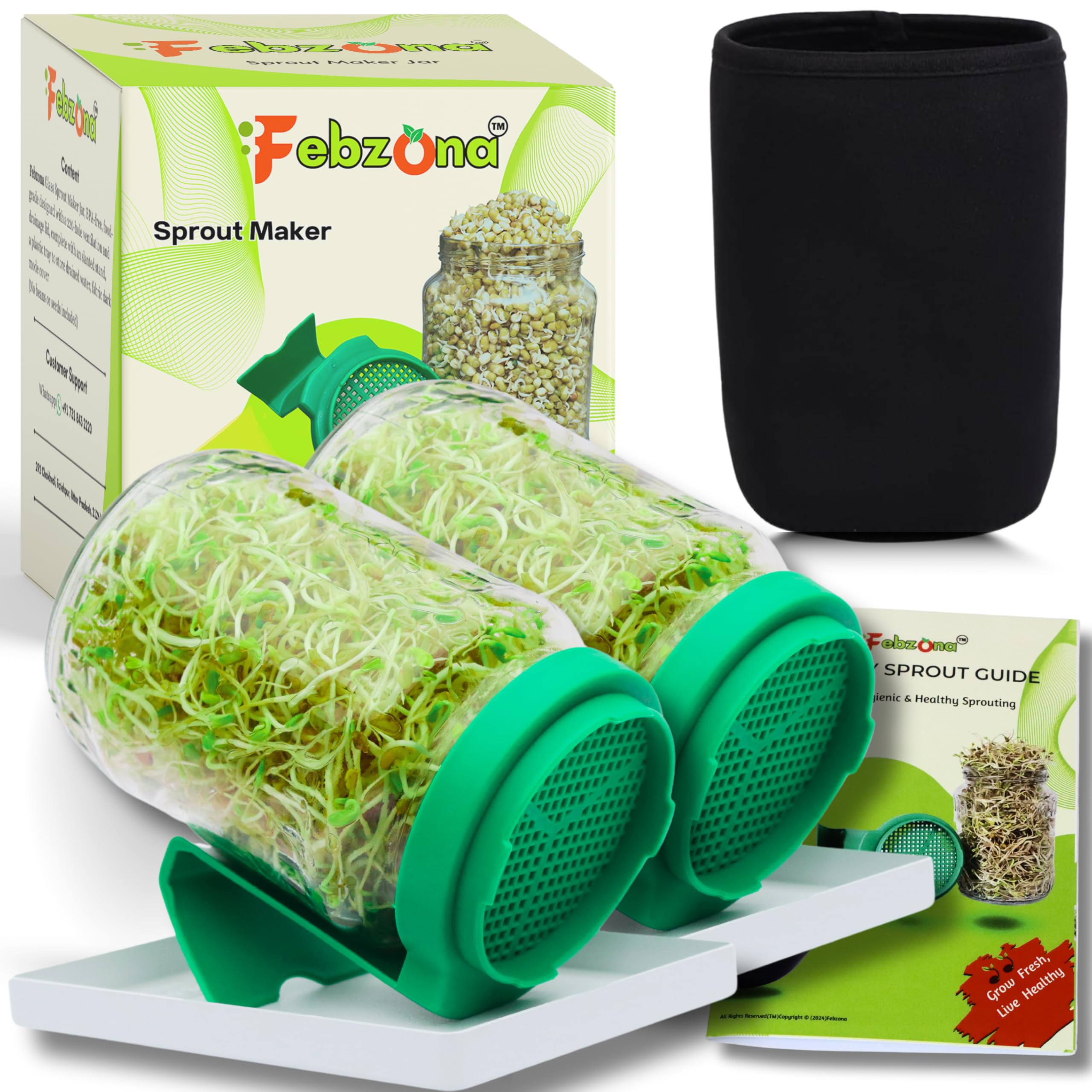 Febzona Sprout Maker Sprout Jars Sprouts Maker Jar Sprout Sprouting Jar Sprout Maker Glass Sprouts Jar Design Is Registered In I