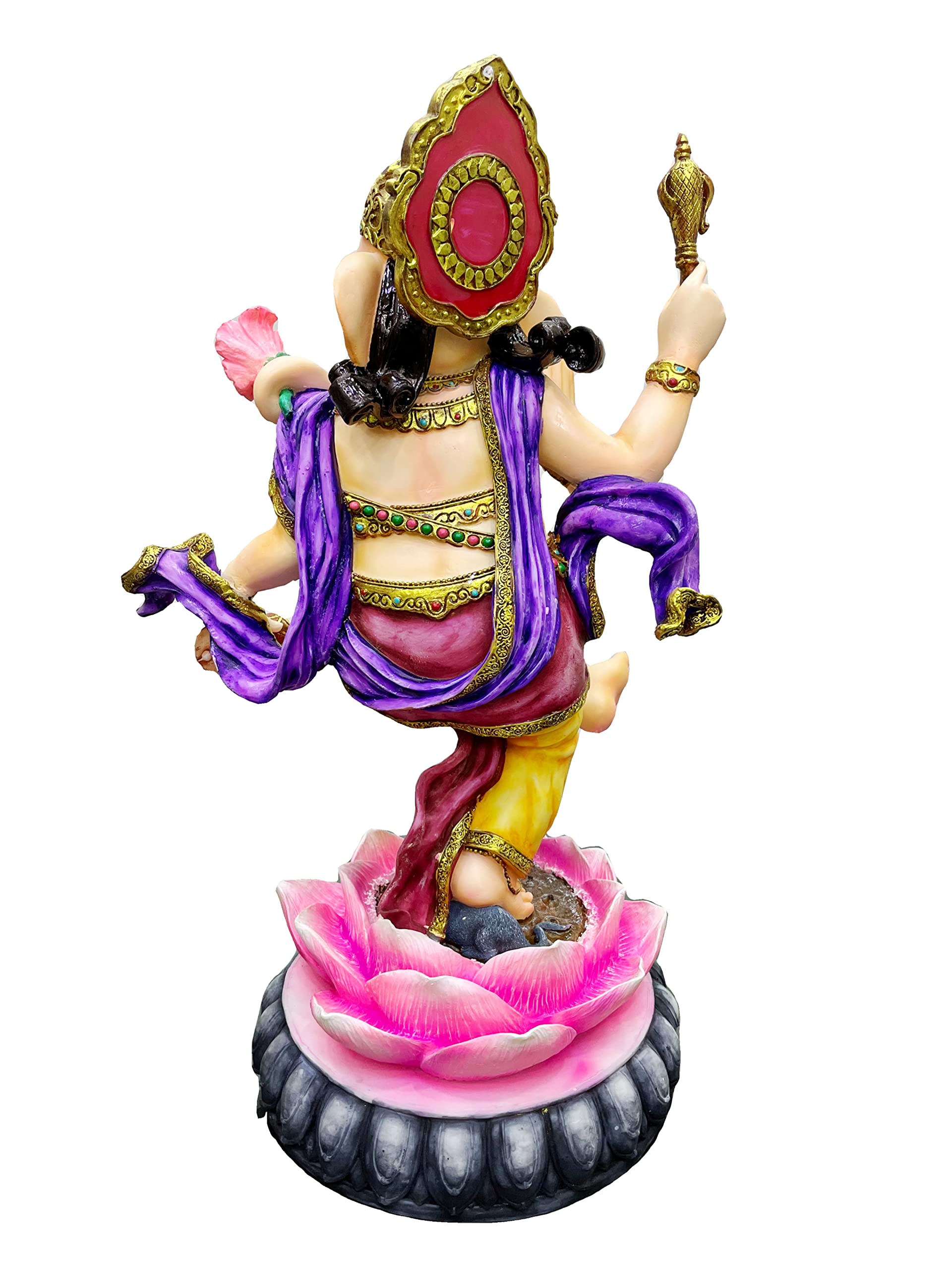 Sri Krishna Culture-New Very Large Beautiful Dancing Ganesh For Home Decoration-Height-20 Inches-Multicoloured-Resin