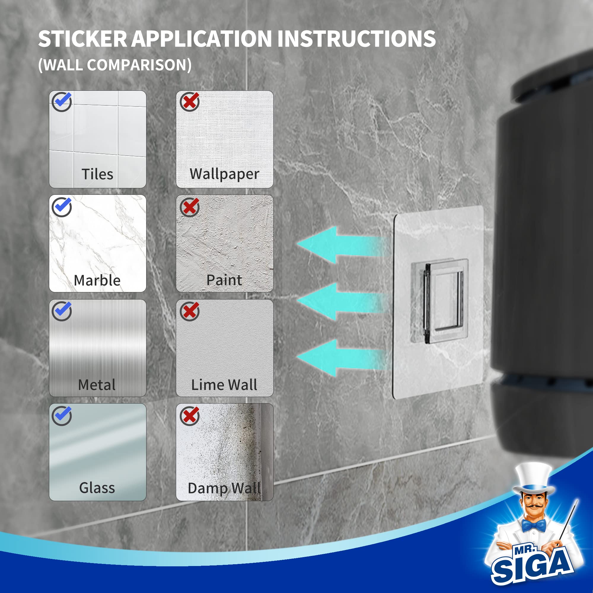 Mrsiga Toilet Bowl Brush And Holder, Durable And Flexible Bristles, Wall Mounted Toilet Brush For Bathroom Cleaning, Black, 1 Pa