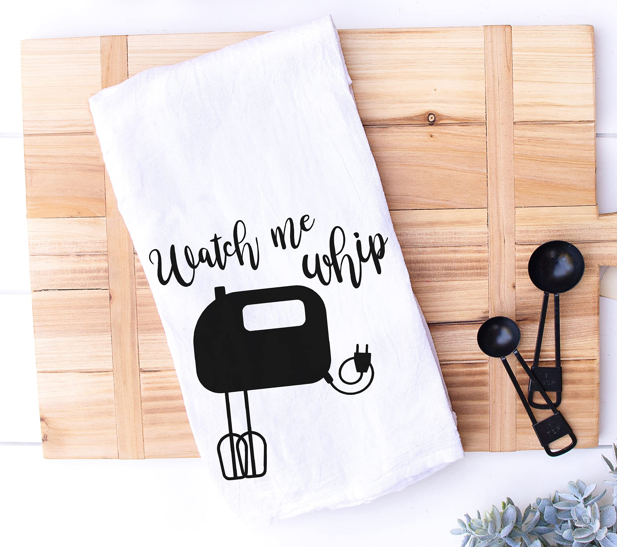 Handmade Funny Kitchen Towel - Kitchen Puns Funny Hand Towel For Baker, Watch Me Whip - 28X28 Inch Perfect For Chef Housewarming