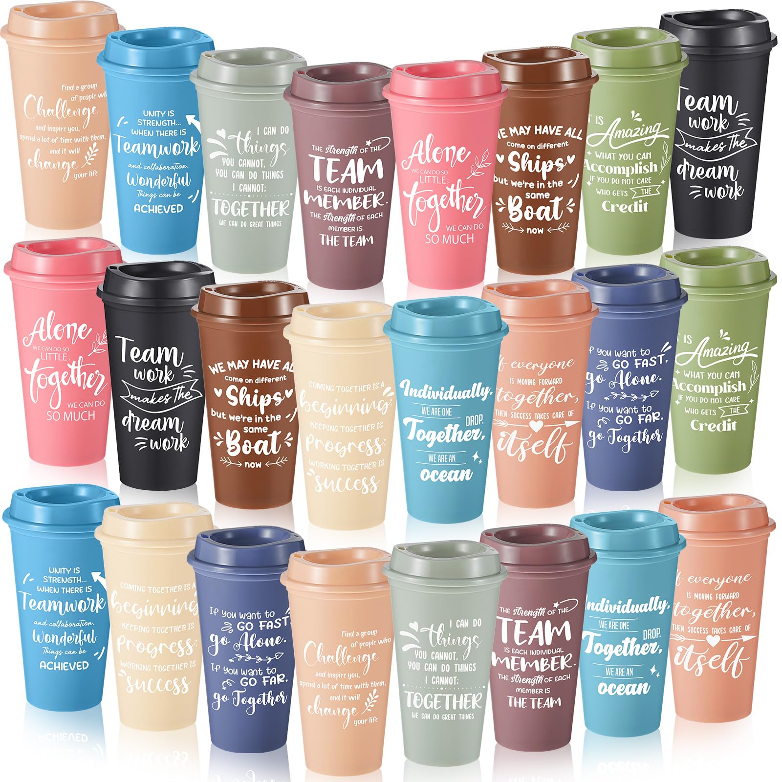 FillTouch 24 Pcs Appreciation Cups for Coworkers Employee Staff Teacher Appreciation Gifts for Christmas Office Gift Basket, 16 