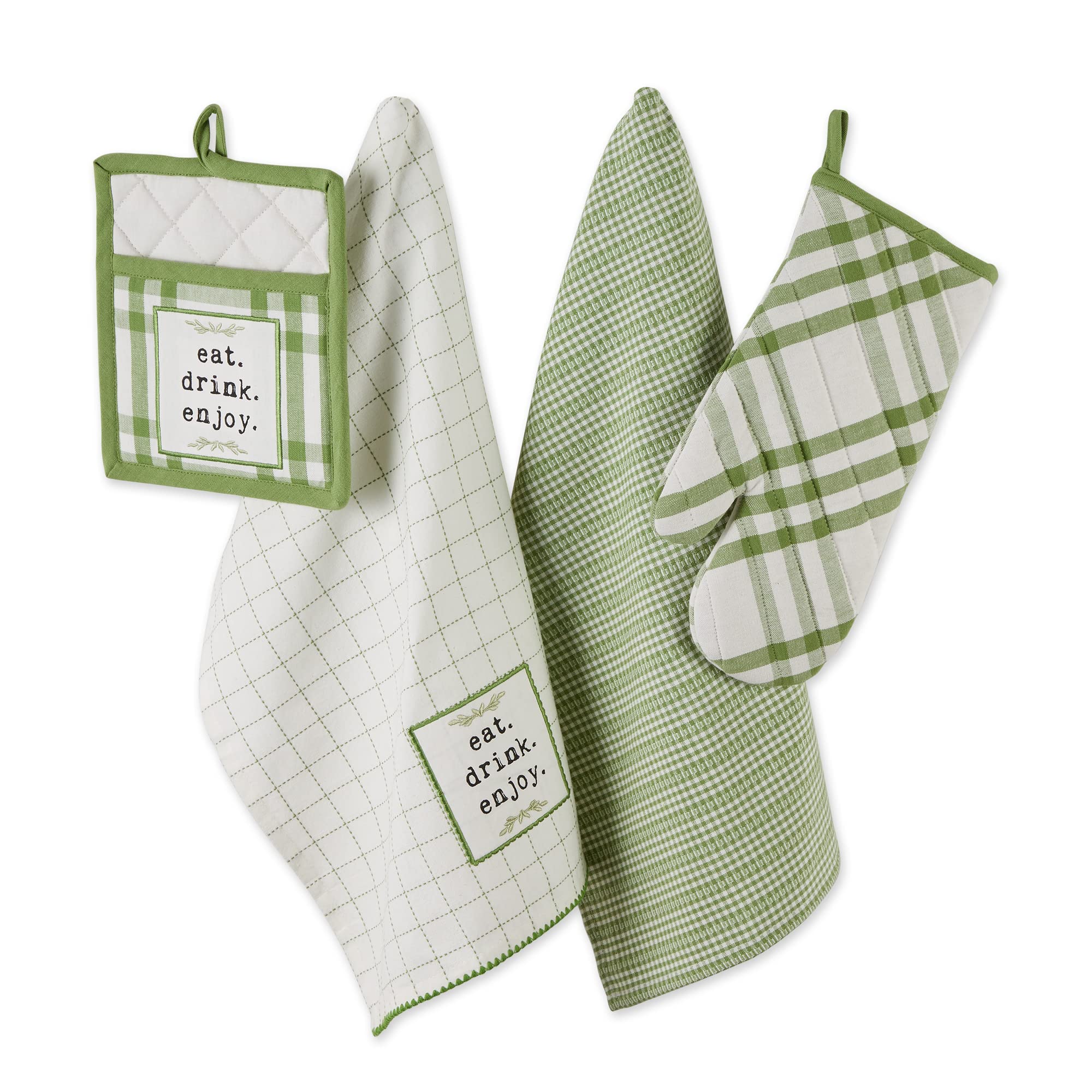 ANTIQUE GREEN HOME SWEET FARMHOUSE KITCHEN SET/4