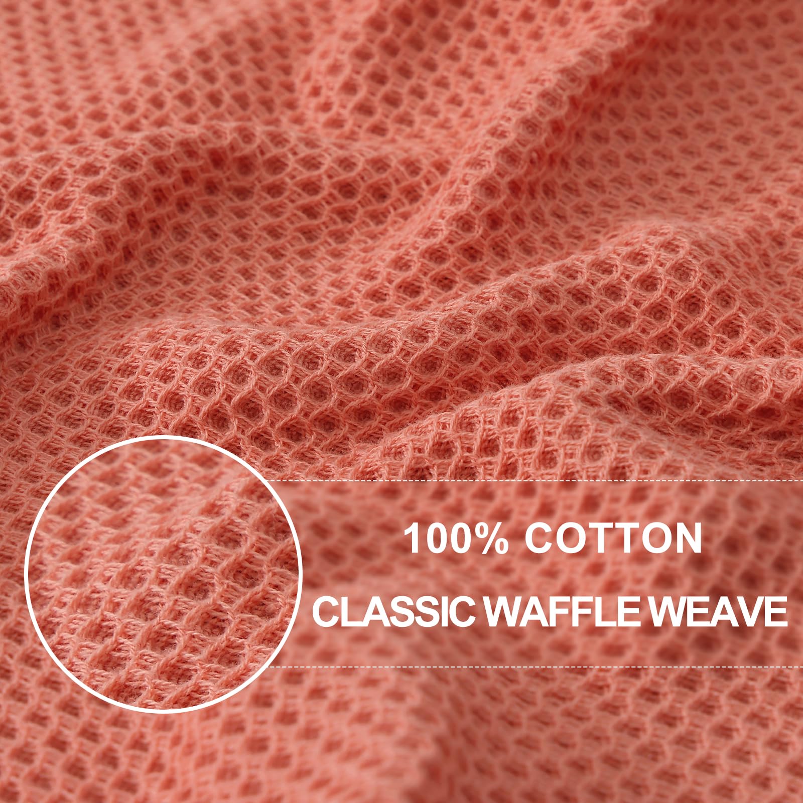 Homaxy 100% Cotton Waffle Weave Kitchen Dish Cloths, Ultra Soft Absorbent Quick Drying Dish Towels, 12 x 12 Inches, 6-Pack, Cora