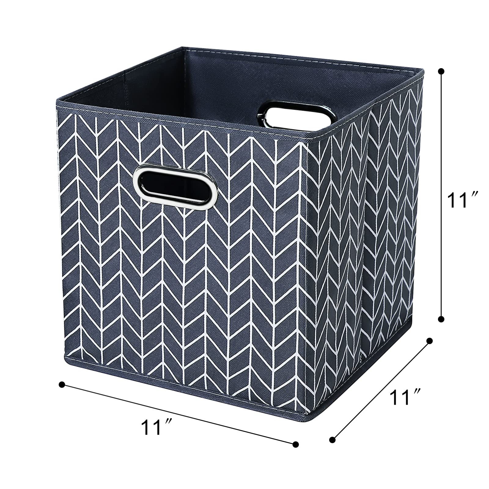 Yunkeeper 11 Inch Cube Storage Bins , Fabric Cube Organizer Bins With Handle, Foldable Cube Bins For Cloth Or Accessary Storage,