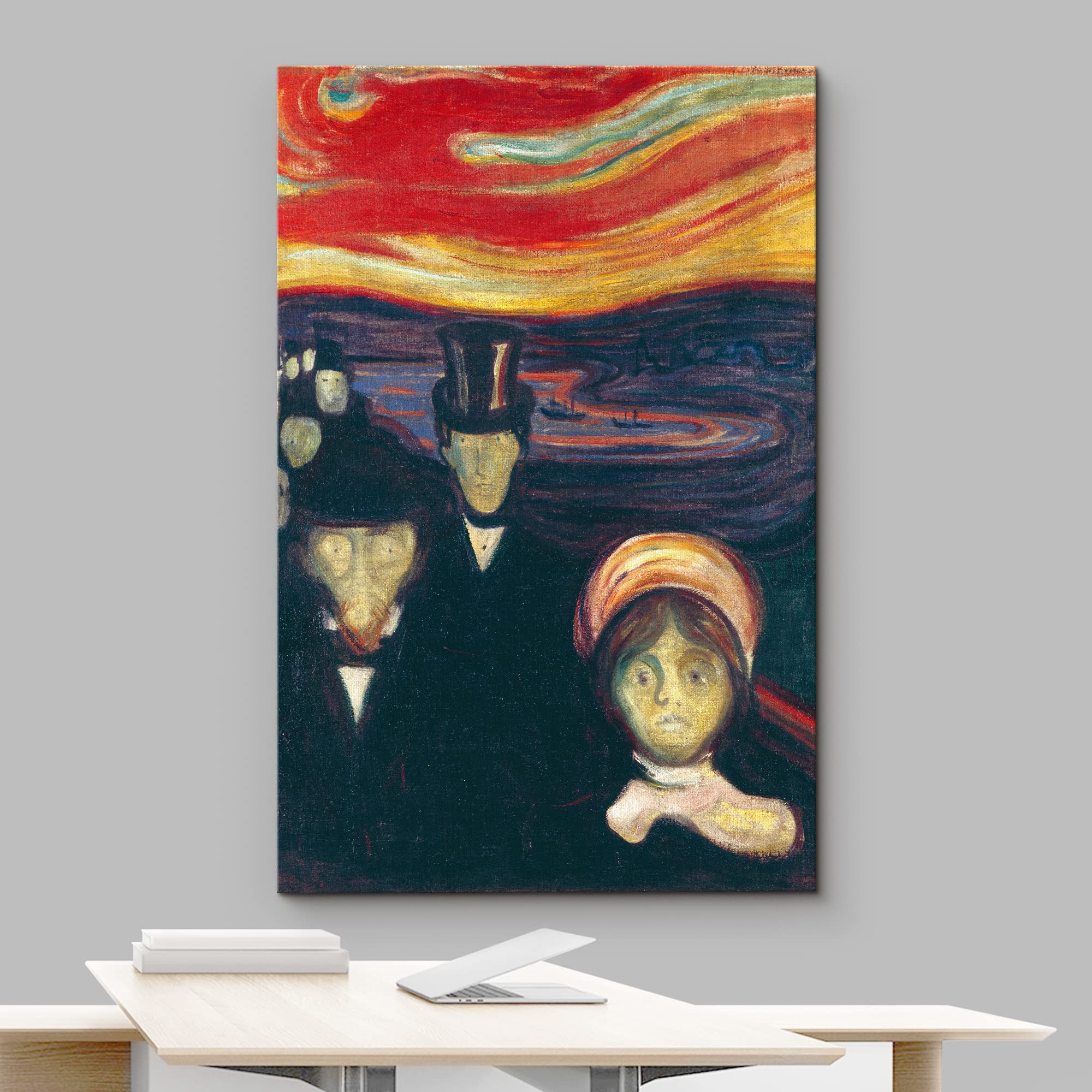 Wall26 Canvas Print Wall Art Anxiety By Edvard Munch People Historic Illustrations Fine Art Traditional Scenic Colorful Dark For
