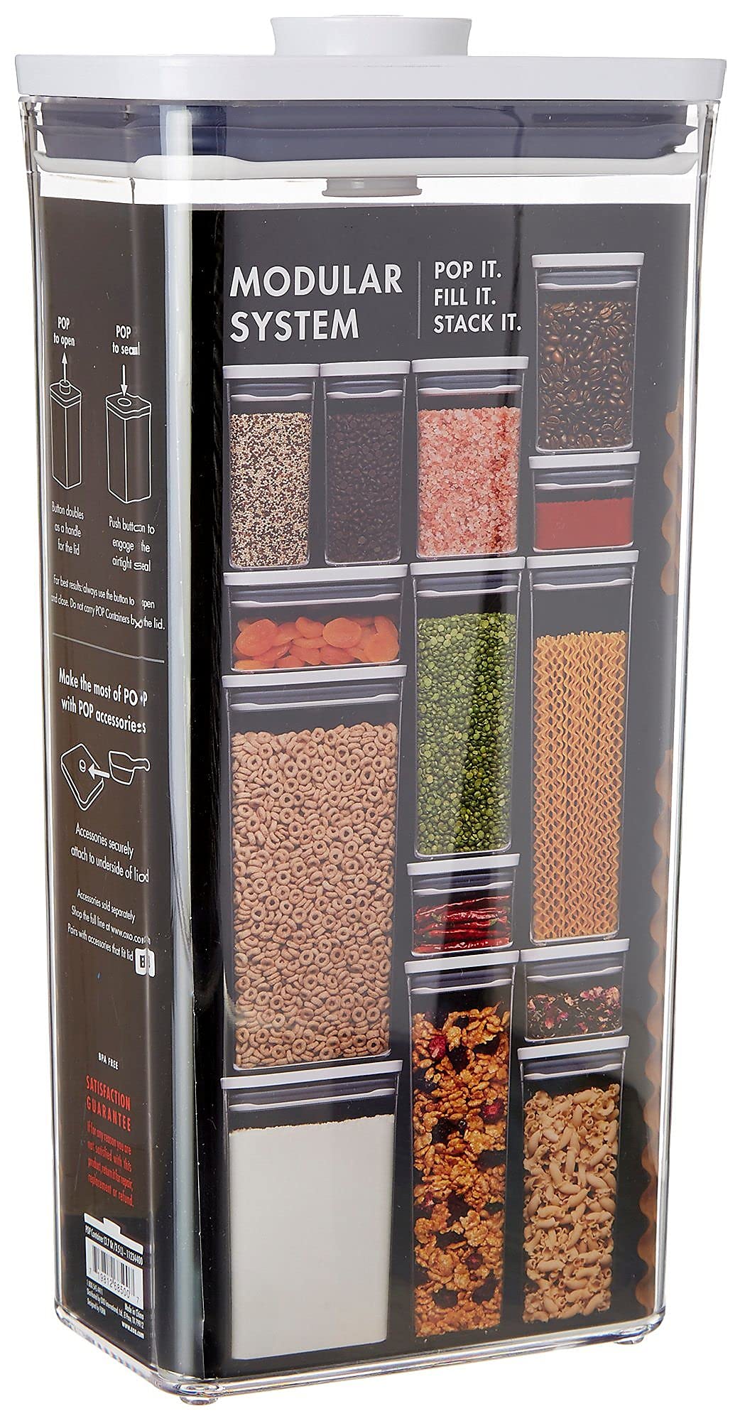 Oxo Good Grips Pop Container - Rectangle Tall 3.7 Qt, Transparent