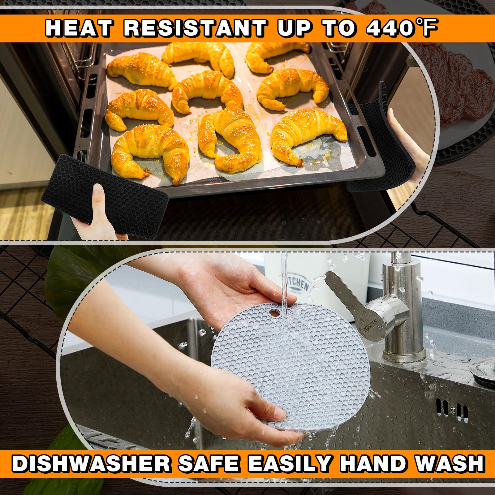 Dandat 24 Pcs Silicone Trivets For Hot Dishes Non Slip Hot Pads For Kitchen Multipurpose Pot Holders For Kitchen Easy To Wash He
