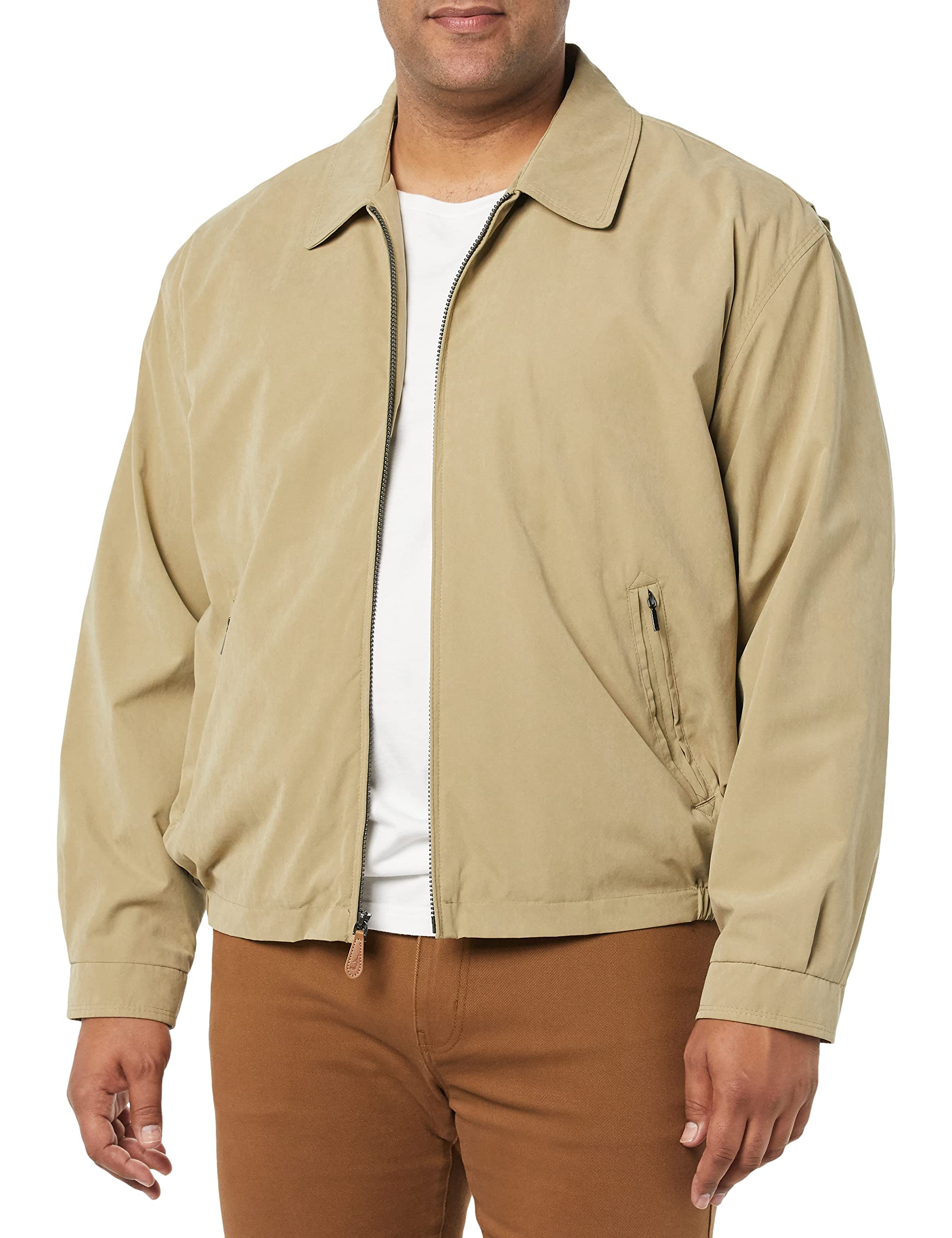 London Fog Mens Auburn Zip-Front Golf (Regular  Big-Tall Sizes) Cotton Lightweight Jacket, Camel, Large Tall Us