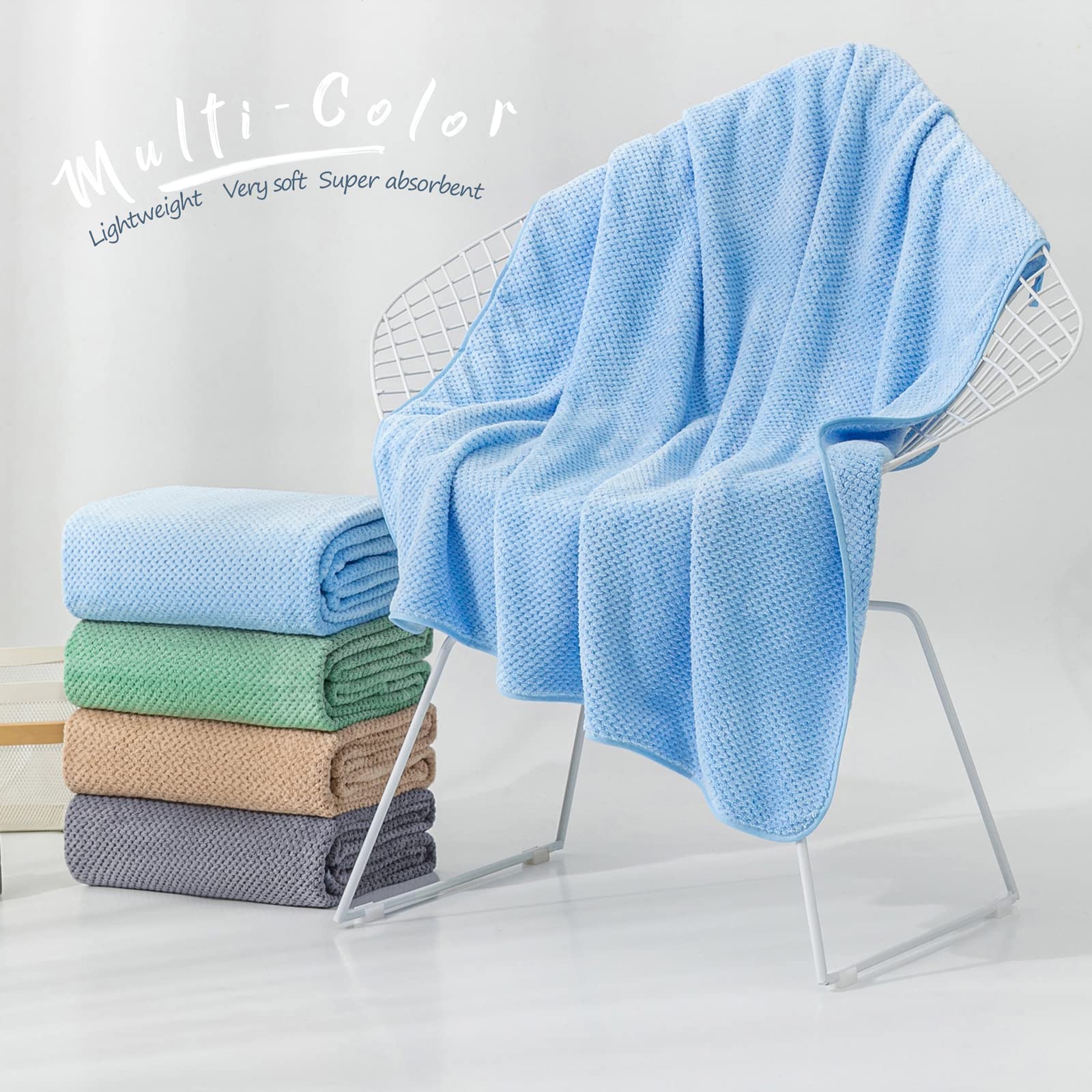 Olester 2 Pack Oversized Bath Towel Set 35In X 70In Bath Sheets For Shower Pool Beach Bathroom Super Absorbent Soft Quick Dry Bl