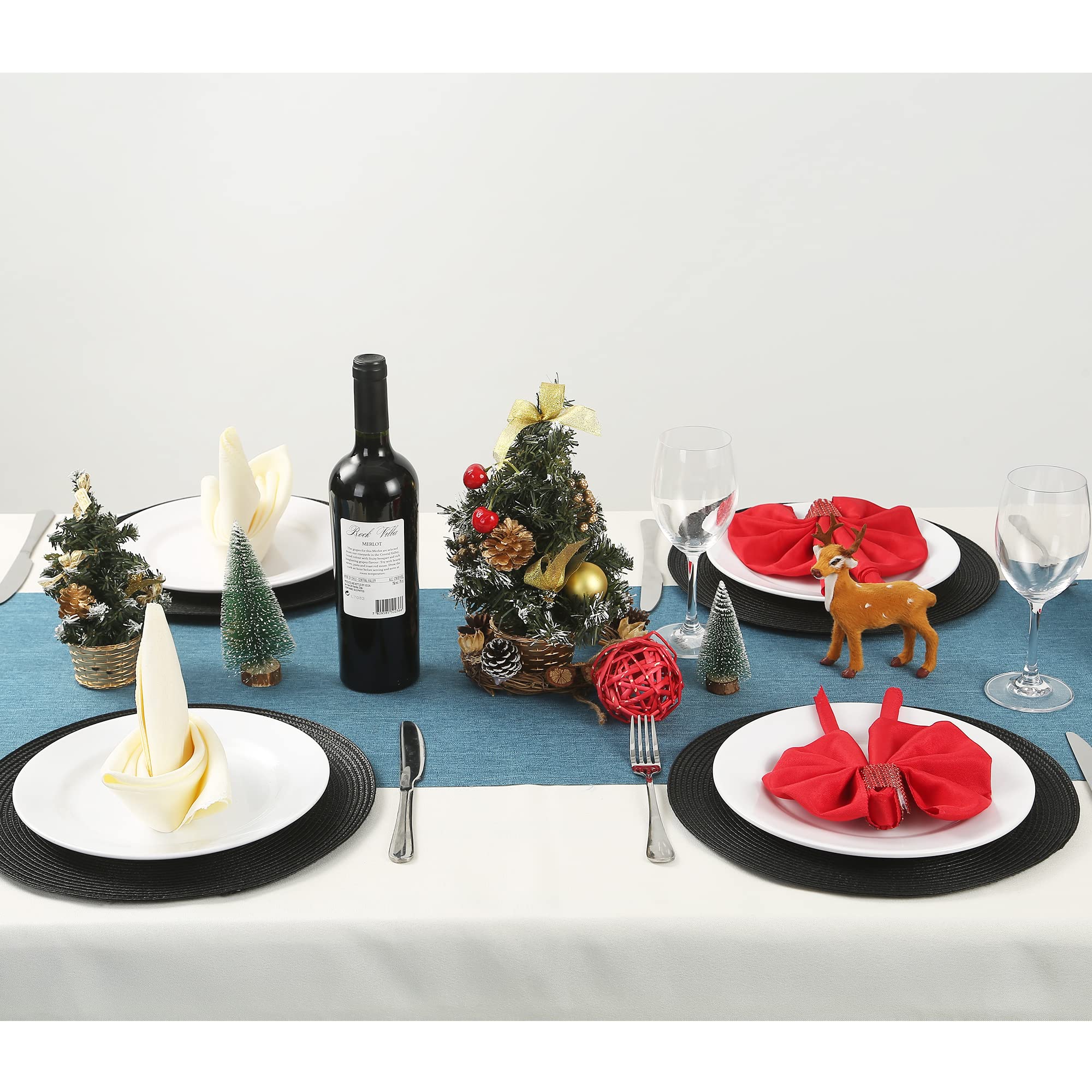 Wanyd Placemats Round Placemats For Dining Table Set Of 6, 12.6 Inch Small Circle Placemats Washable Heat Resistant Non Slip Rou