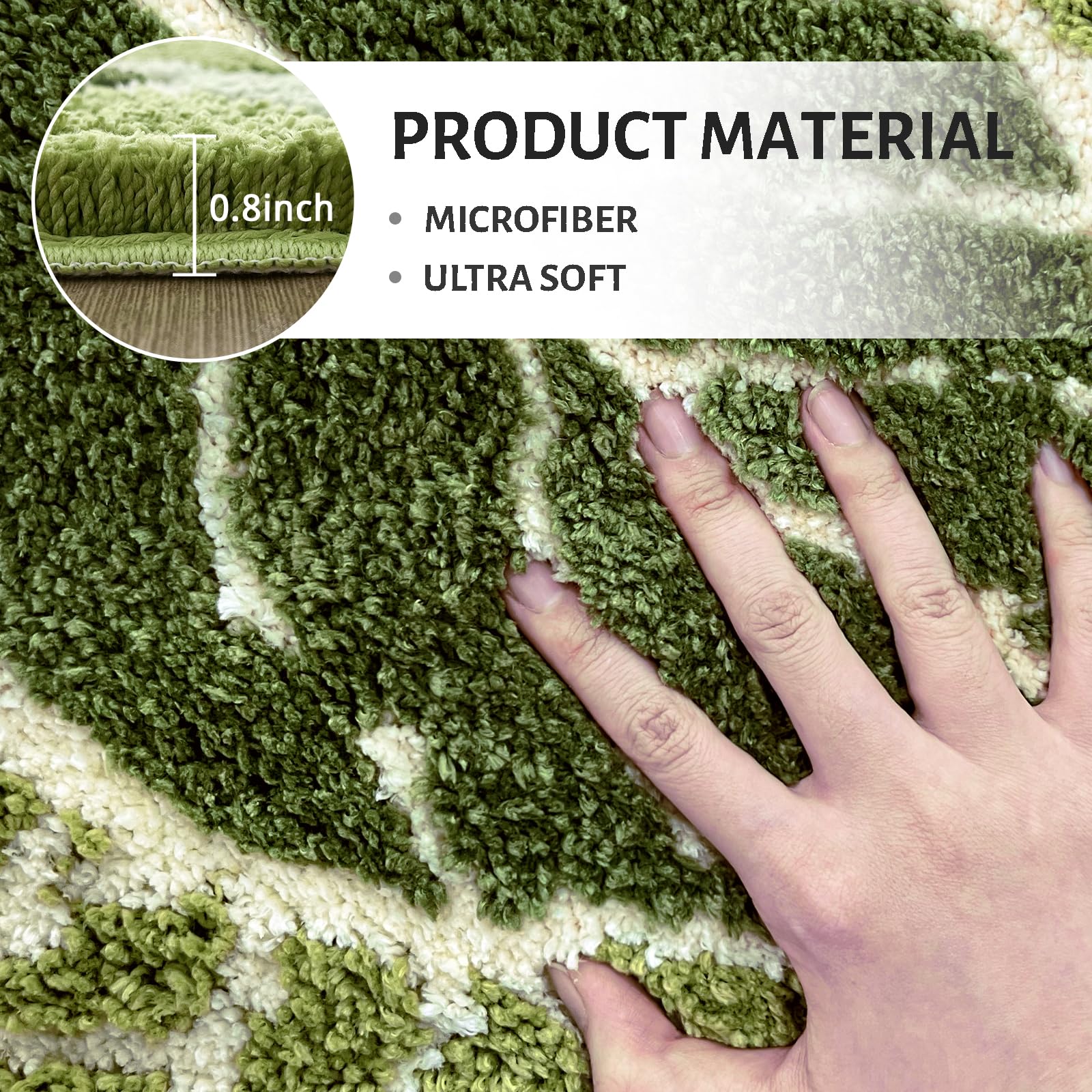 Witzest Sage Green Plant Non Slip Bathroom Rugs Cute Monstera Leaf Absorbent Bath Mat Funny Botanical Floor Bathmat Washable Sma