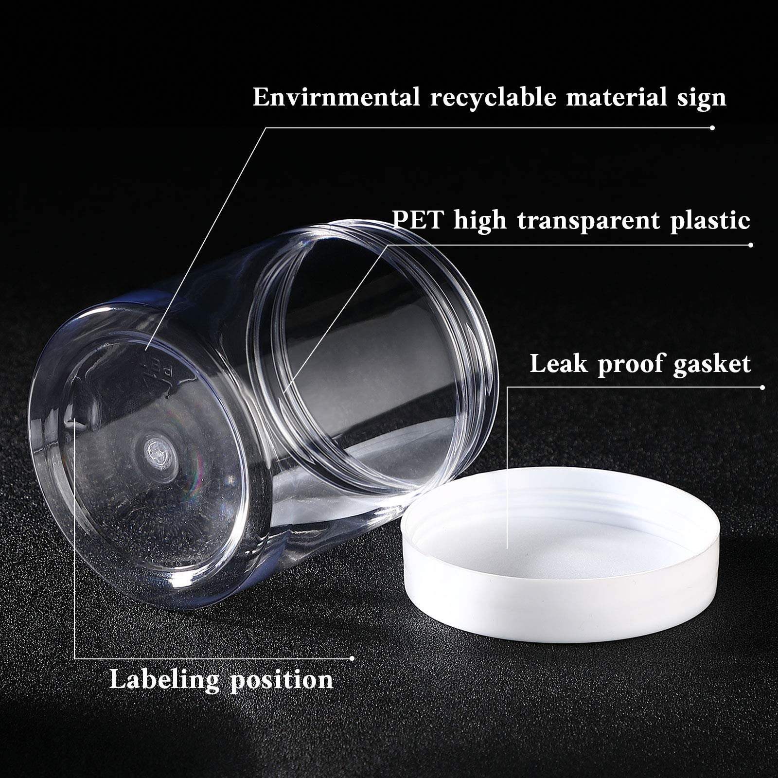 36 Pieces Plastic Jars Round Clear Leak Proof Cosmetic Container Jars With Inner Liners And Lids For Lotions Ointments Travel Ma