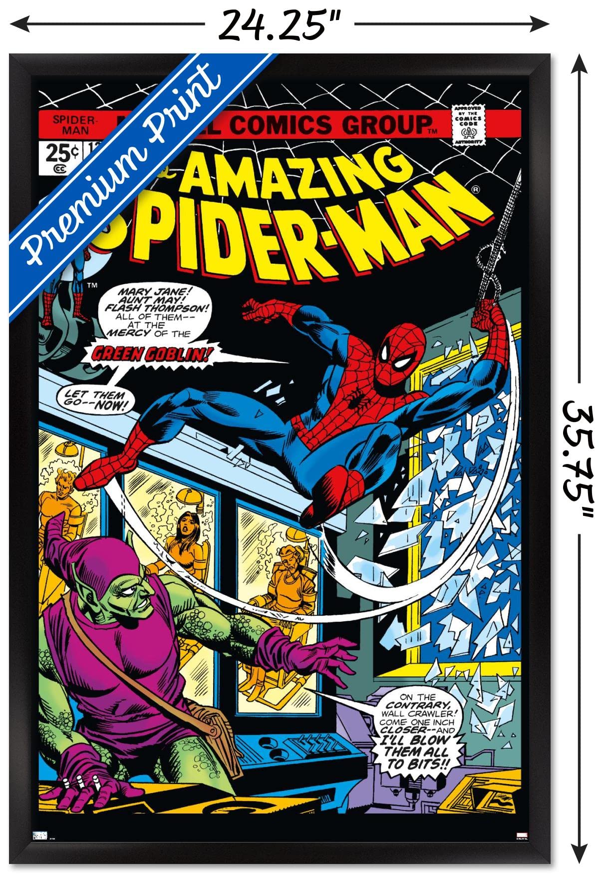 Trends International Marvel Comics - Spider-Man - Amazing Spider-Man #137 Wall Poster, 22.37'' X 34.00'', Black Framed Version