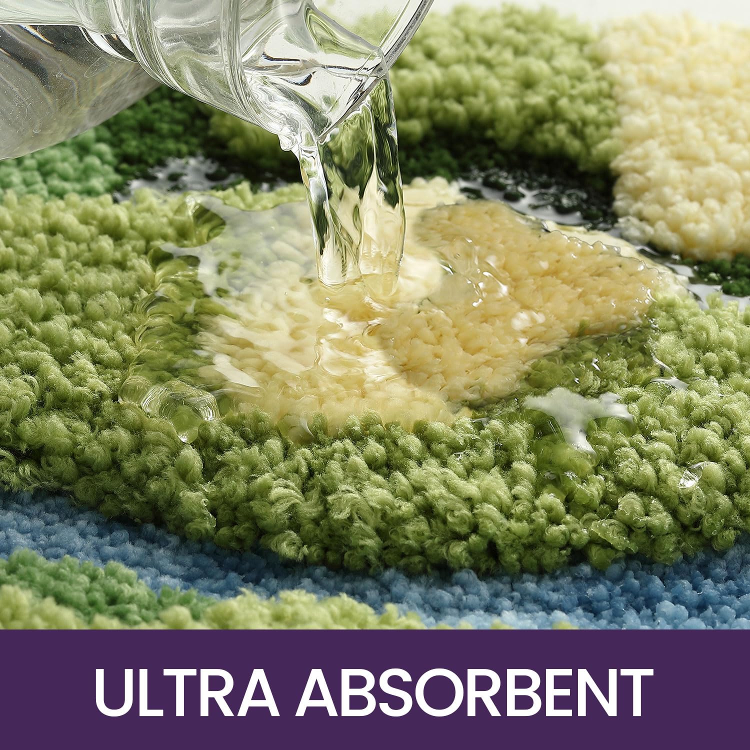 Dexi Moss Bath Mat, Ultra Thick Soft Green Bathroom Rug, Water Absorbent Non Slip Microfiber Rugs For Shower Floor, Sink, Bedroo