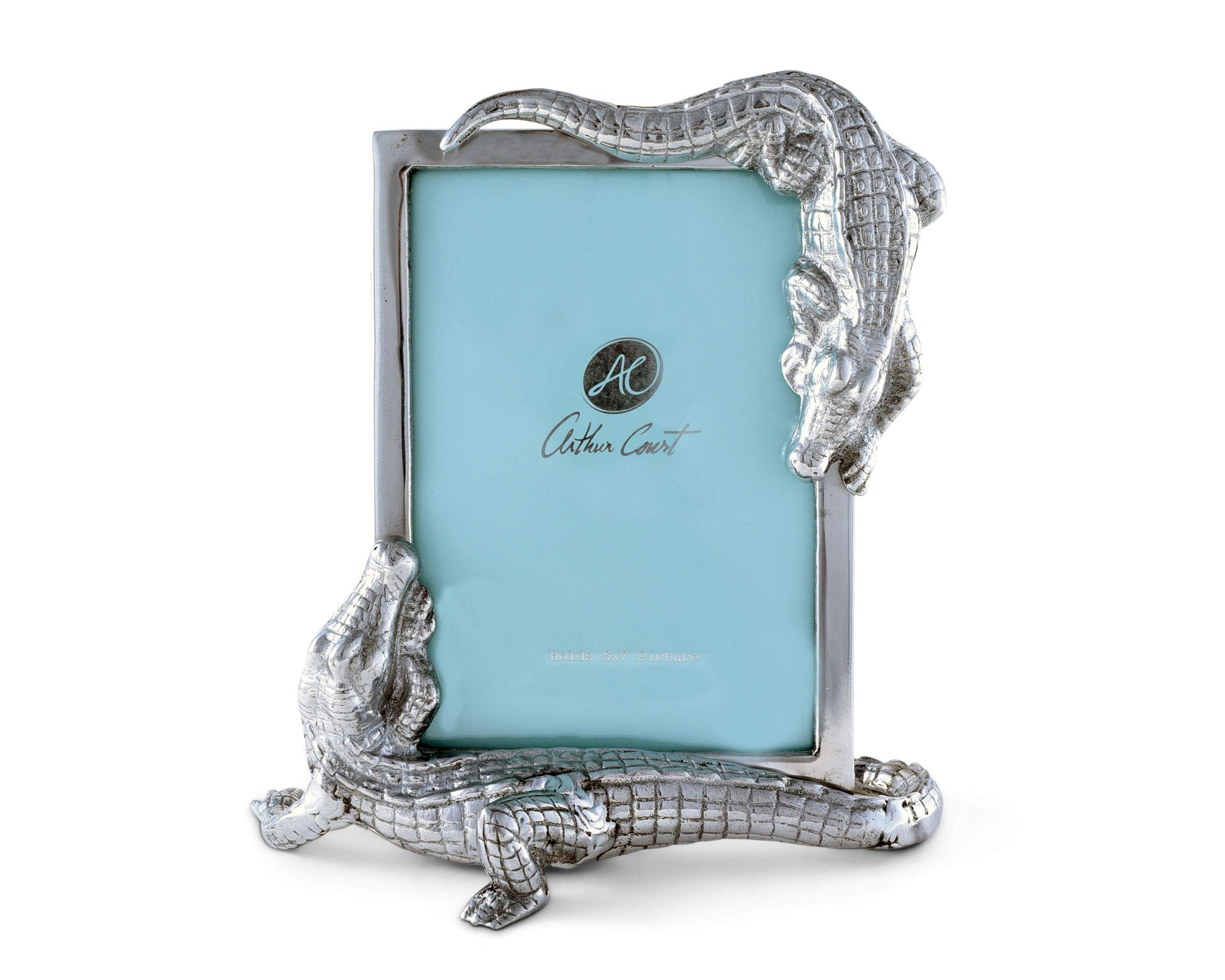 Arthur Court Designs Aluminum 5x7 Alligator Photo Frame